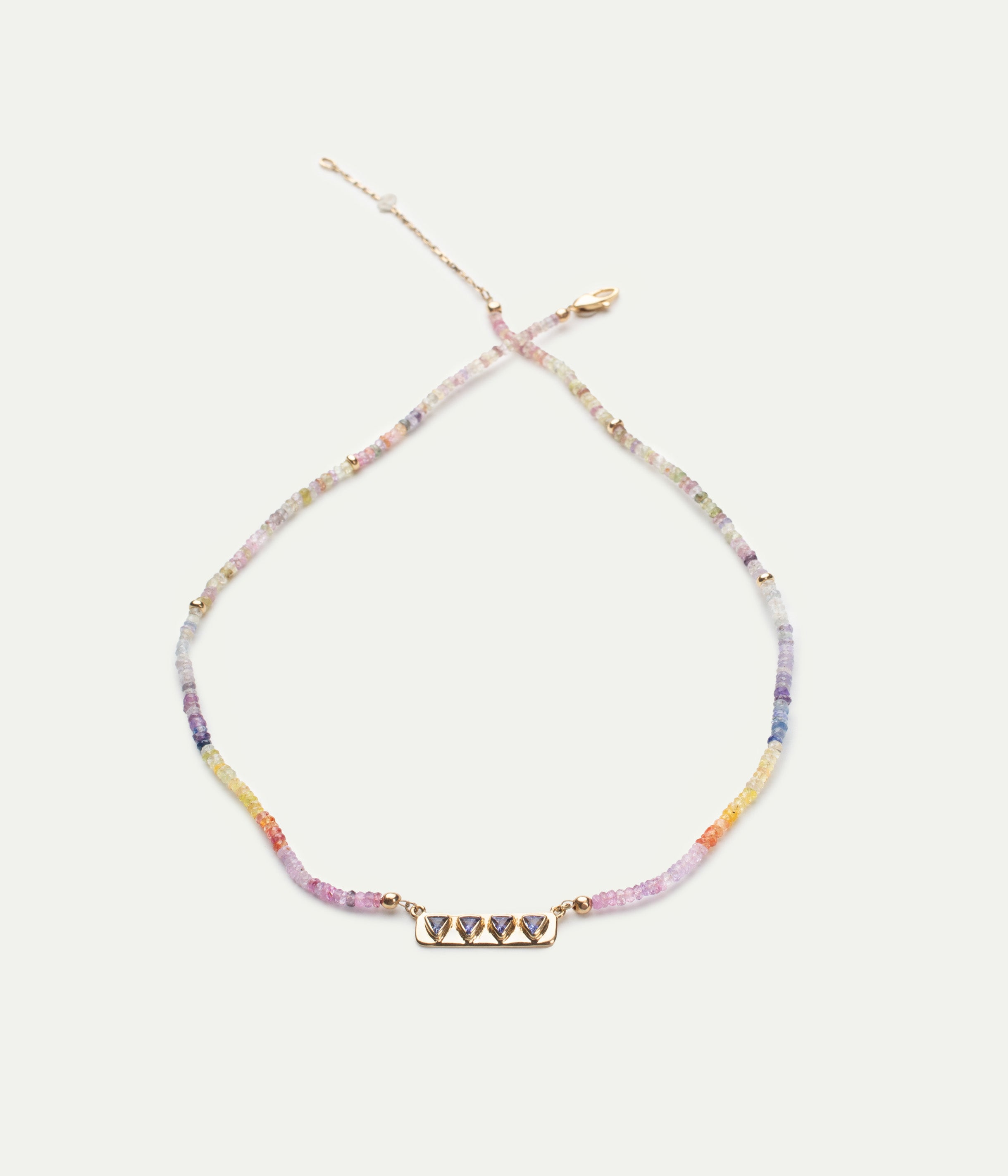 Gold Bar Tanzanite necklace