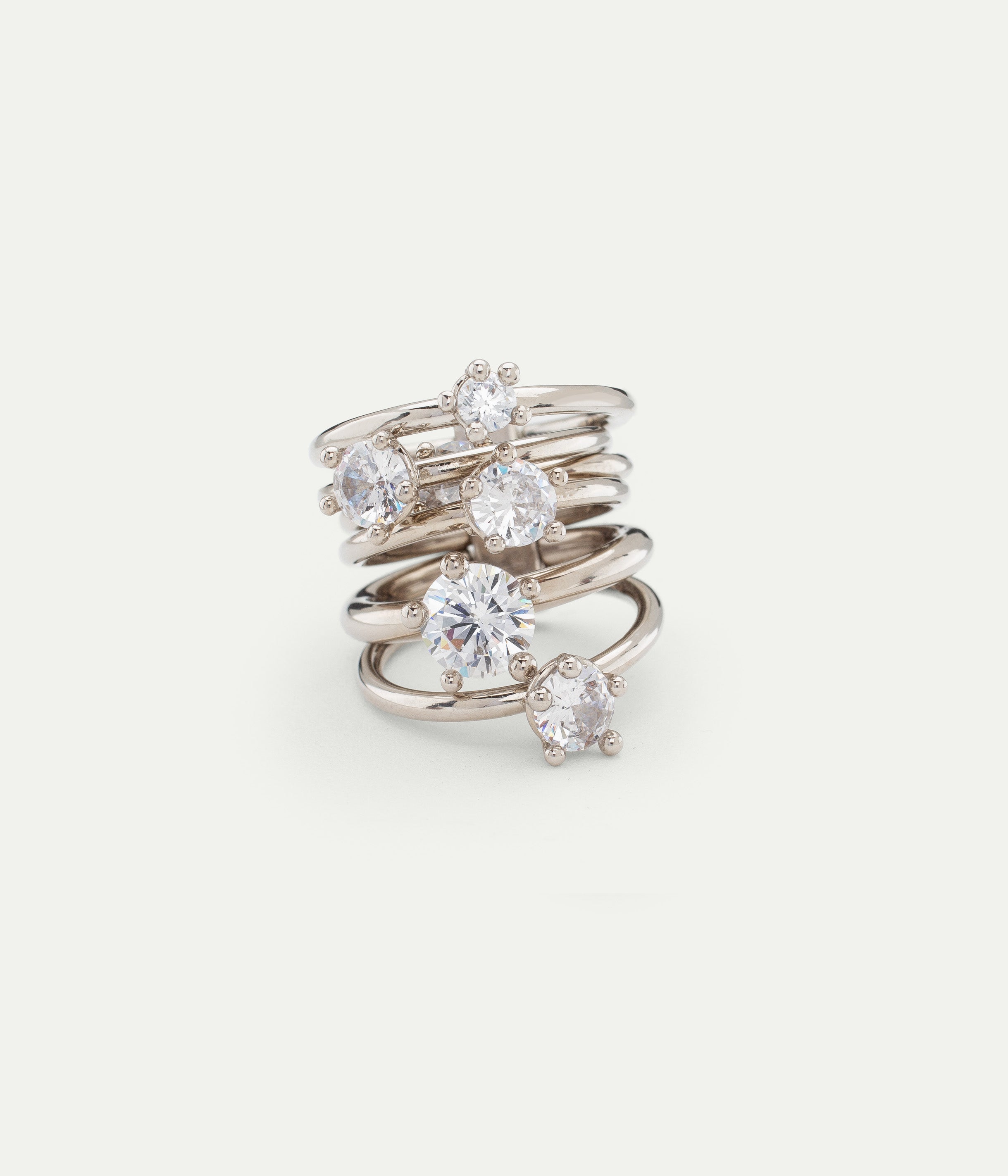 Diamanti Orbit rhodium-plated ring