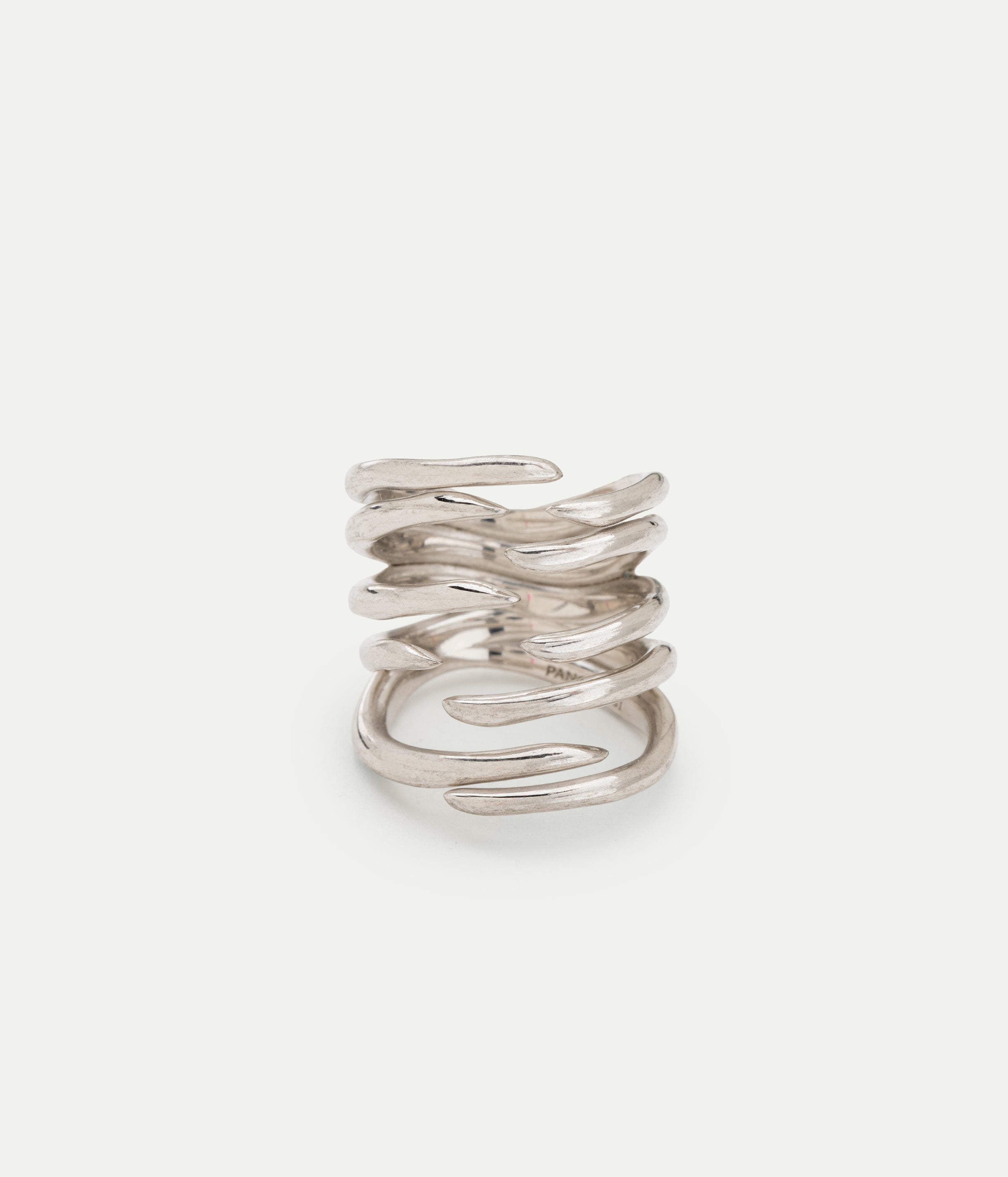 Ritorto rhodium-plated ring