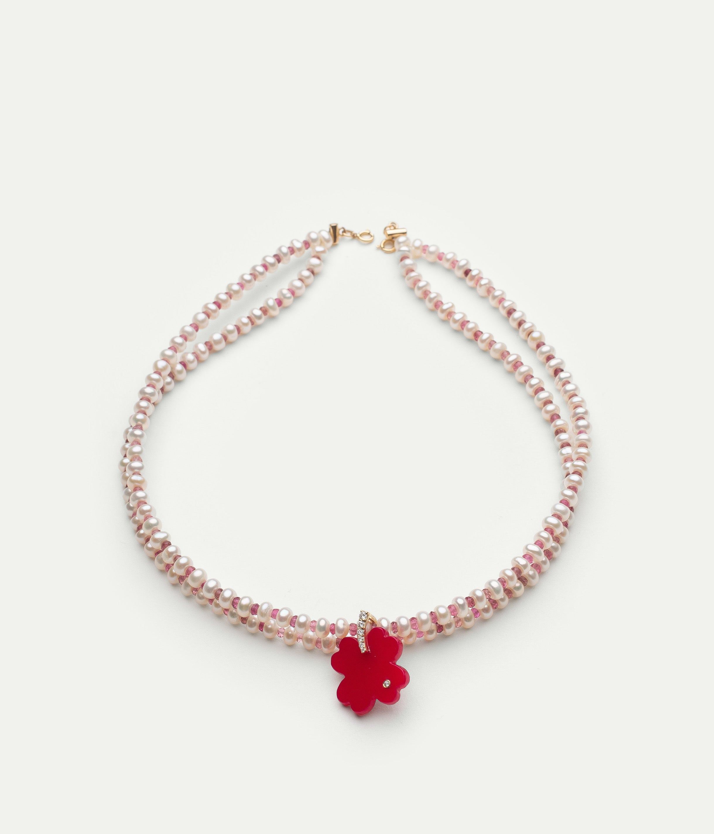 Double Pearl Tourmaline Necklace