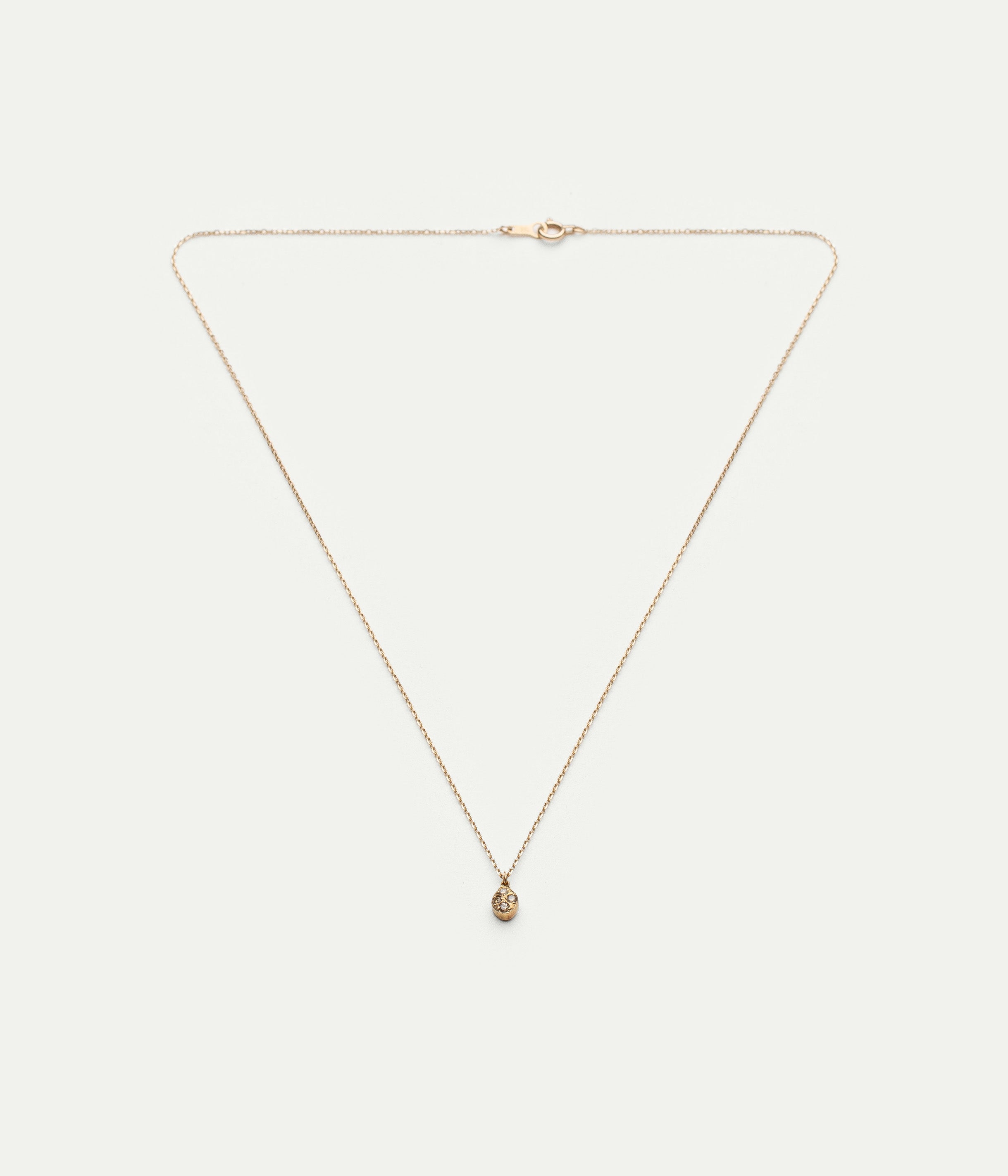 Collier Macaron or jaune et diamants