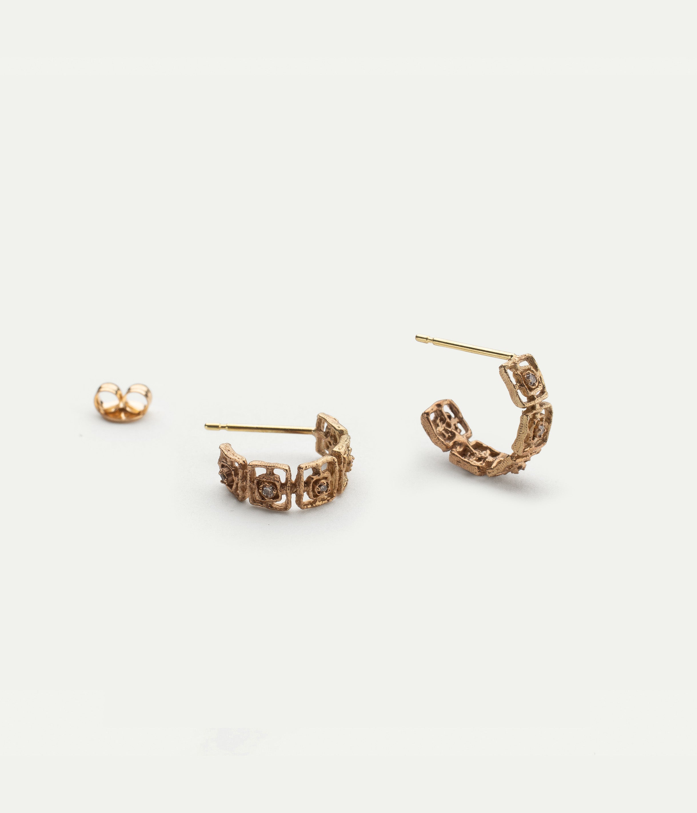 Boucles d'oreilles Maze or jaune et diamants