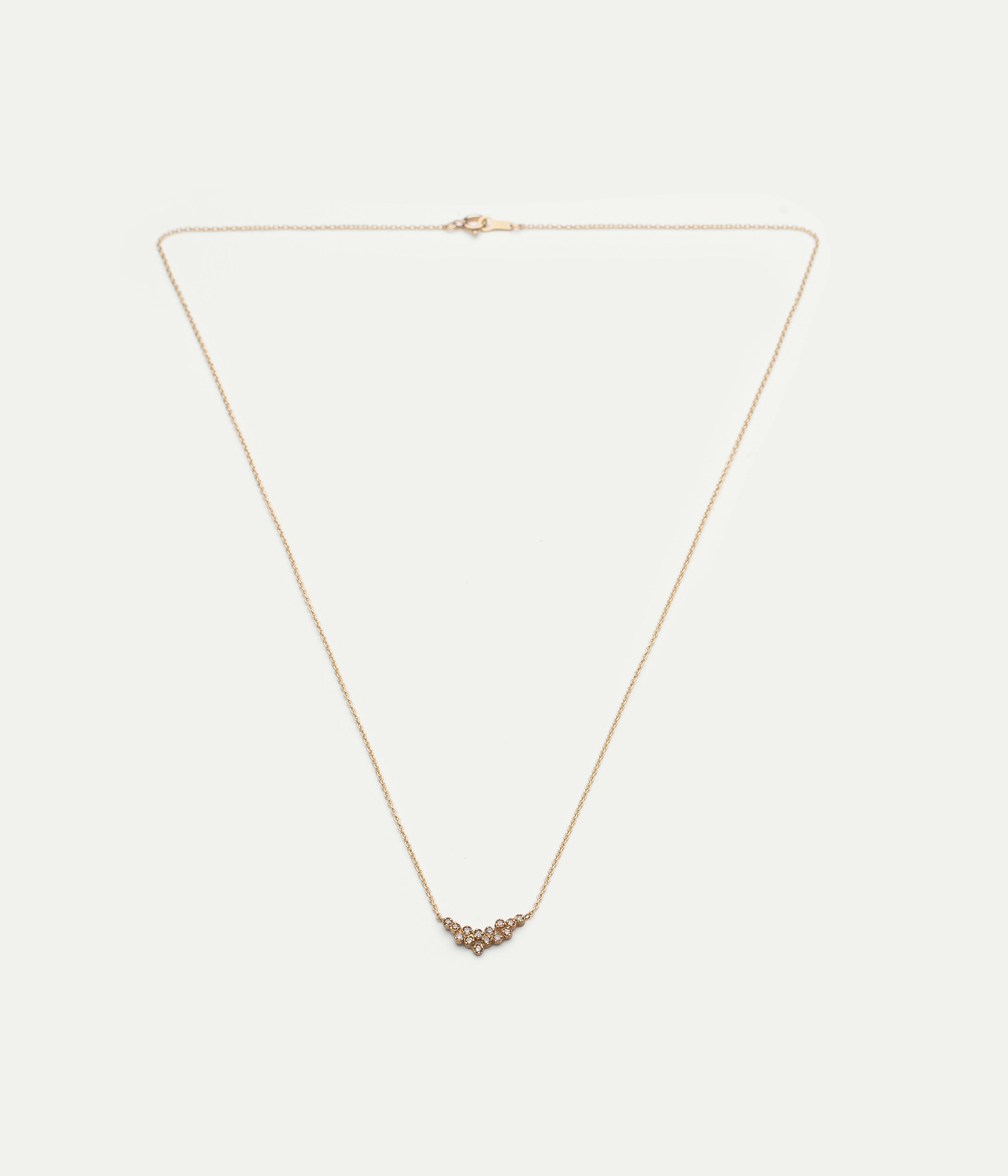 Collier Cluster or jaune diamants
