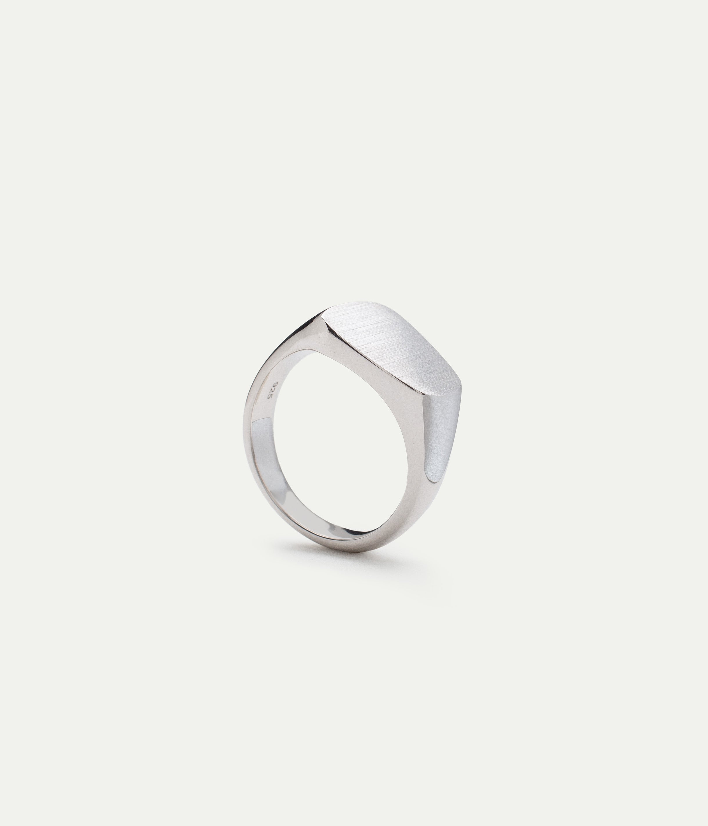 Slice silver signet ring