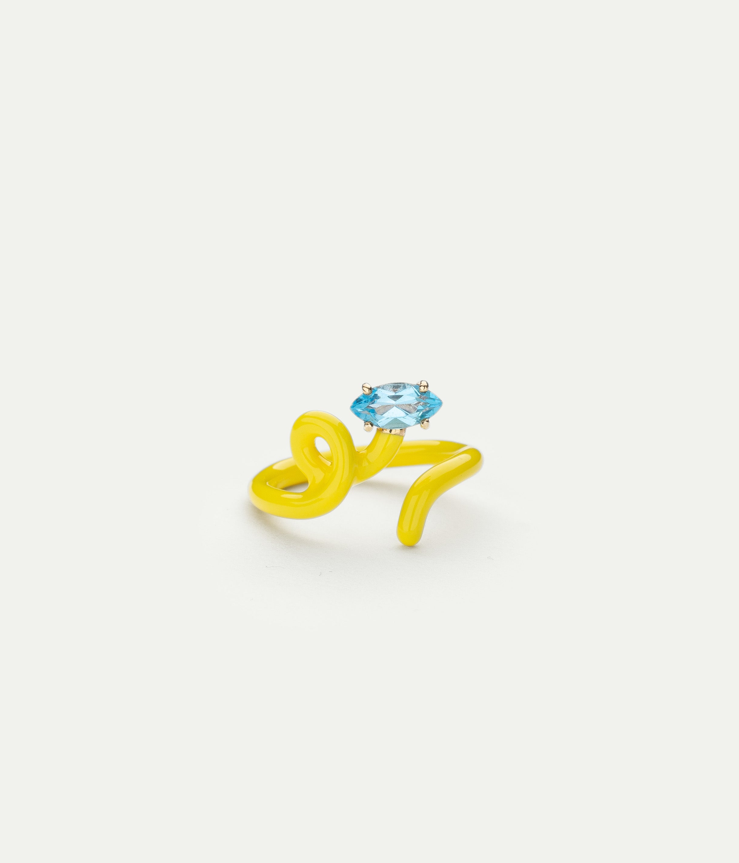 Bague Baby Vine Yellow Topaze bleue