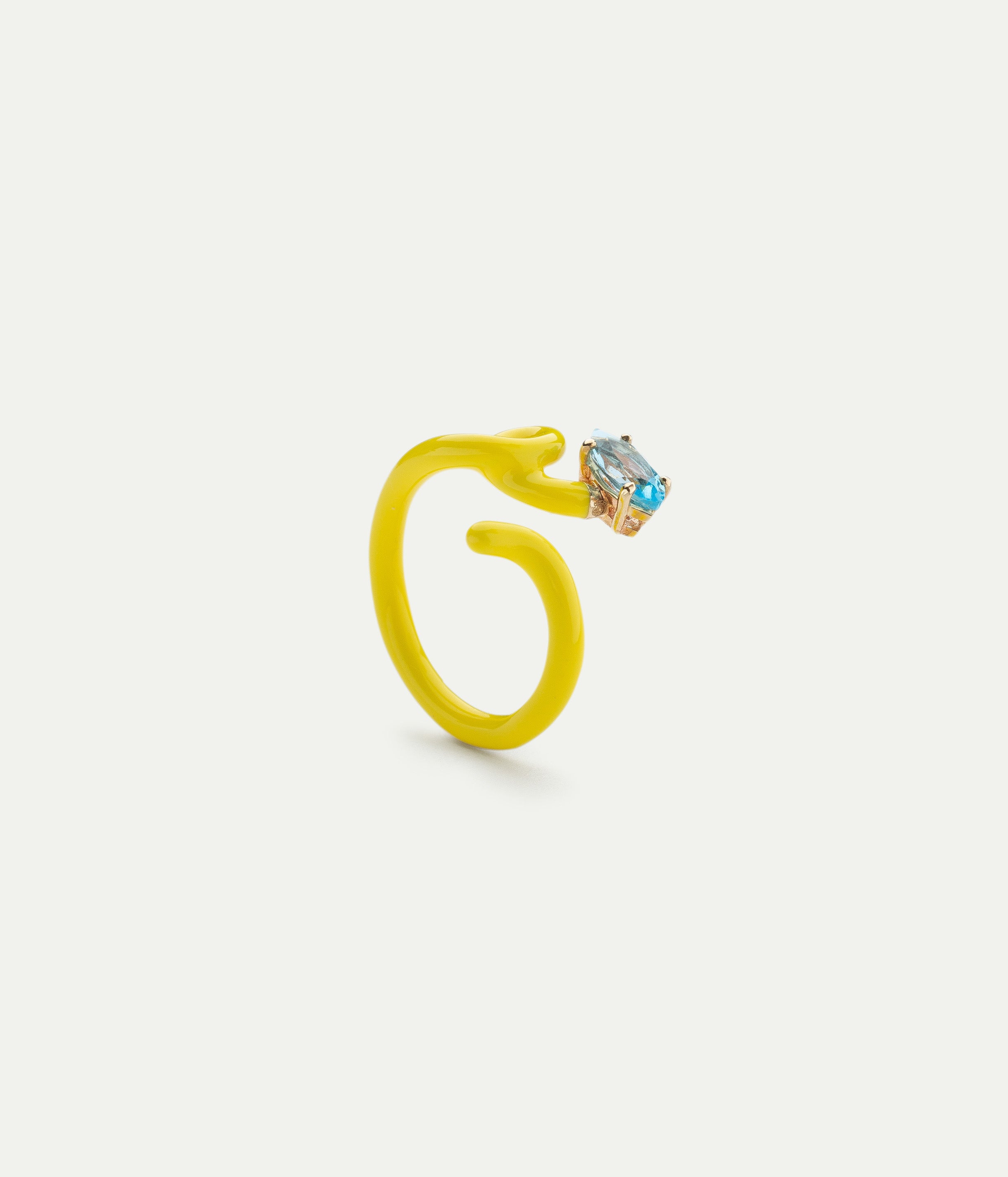 Bague Baby Vine Yellow Topaze bleue