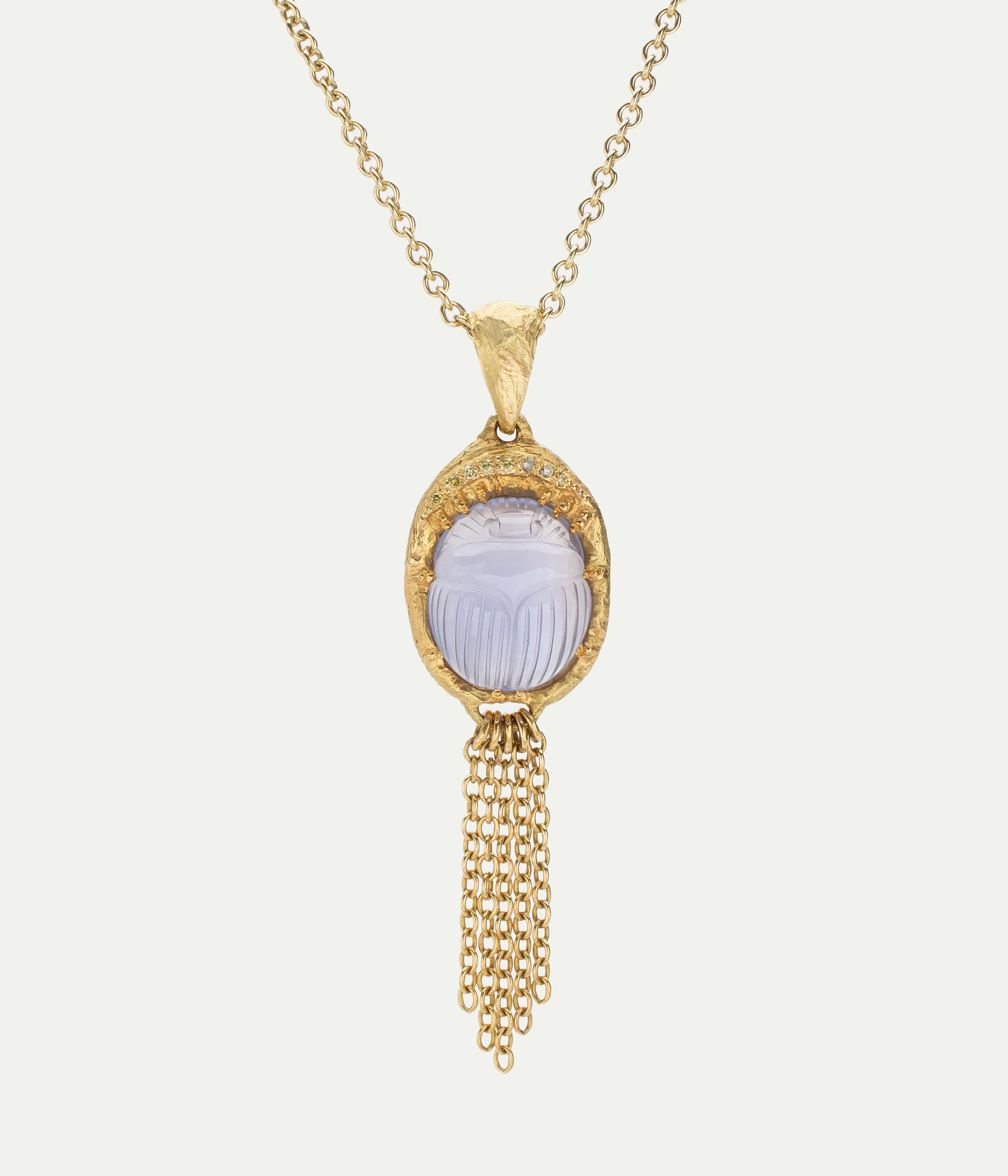 Collier Scarabe Calcédoine