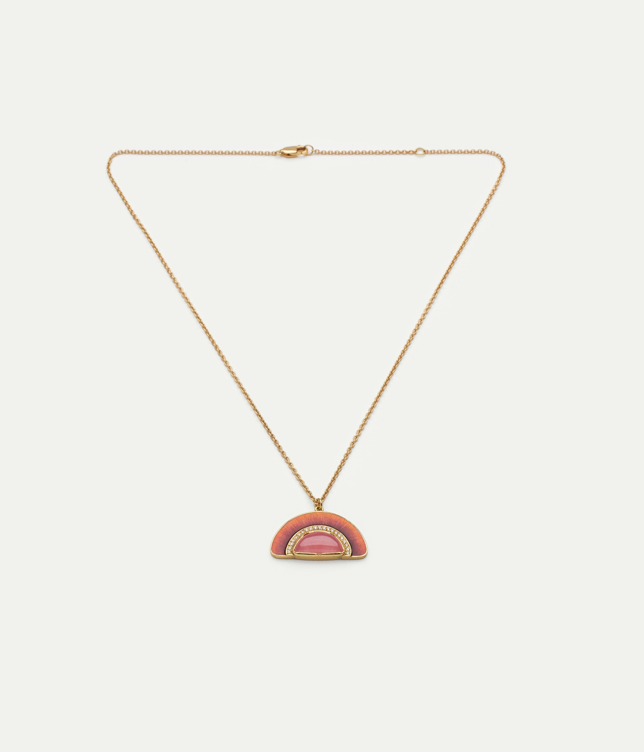Sunrise Rhodocrosite and Diamond Necklace
