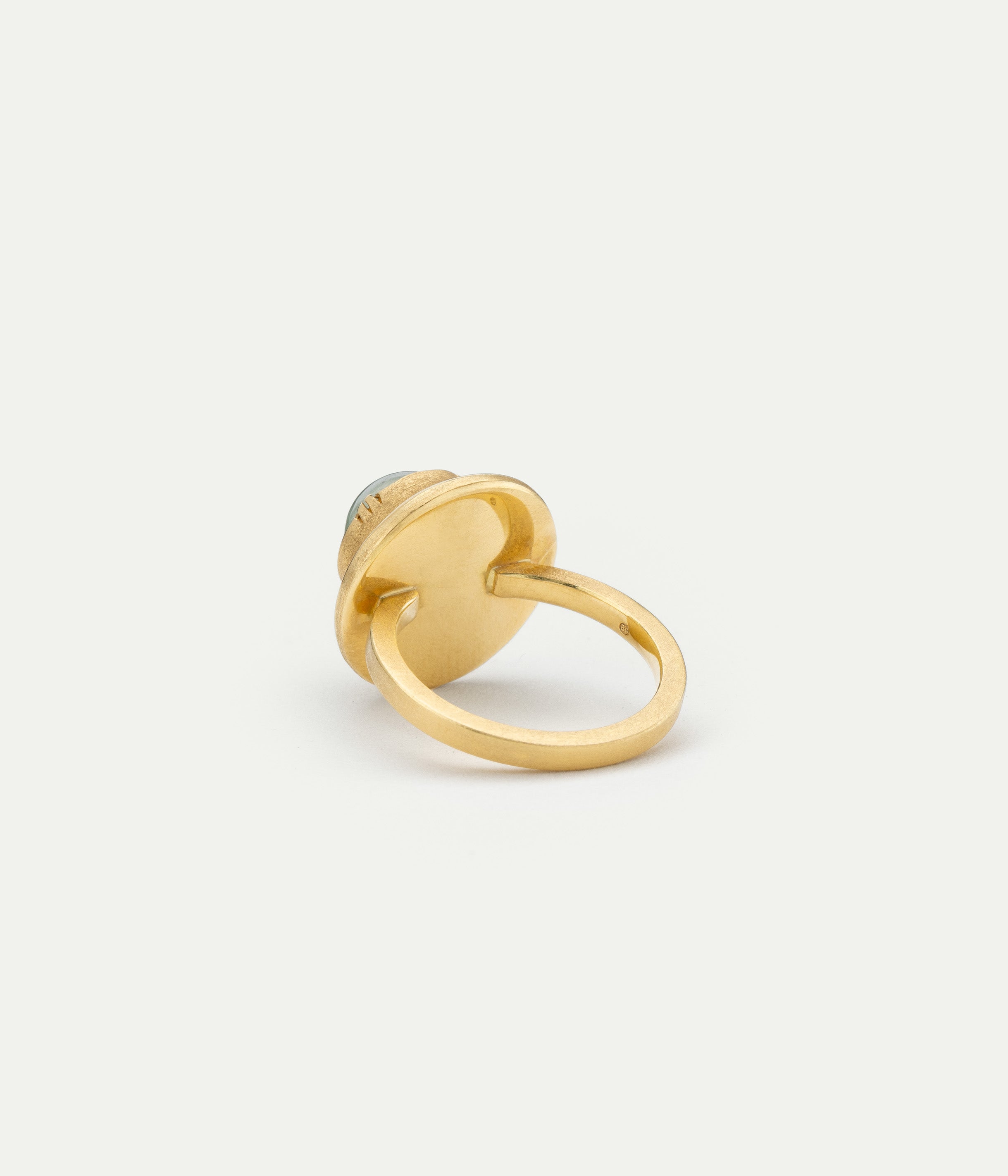 Bague Sun Dial préhnite et émeraude