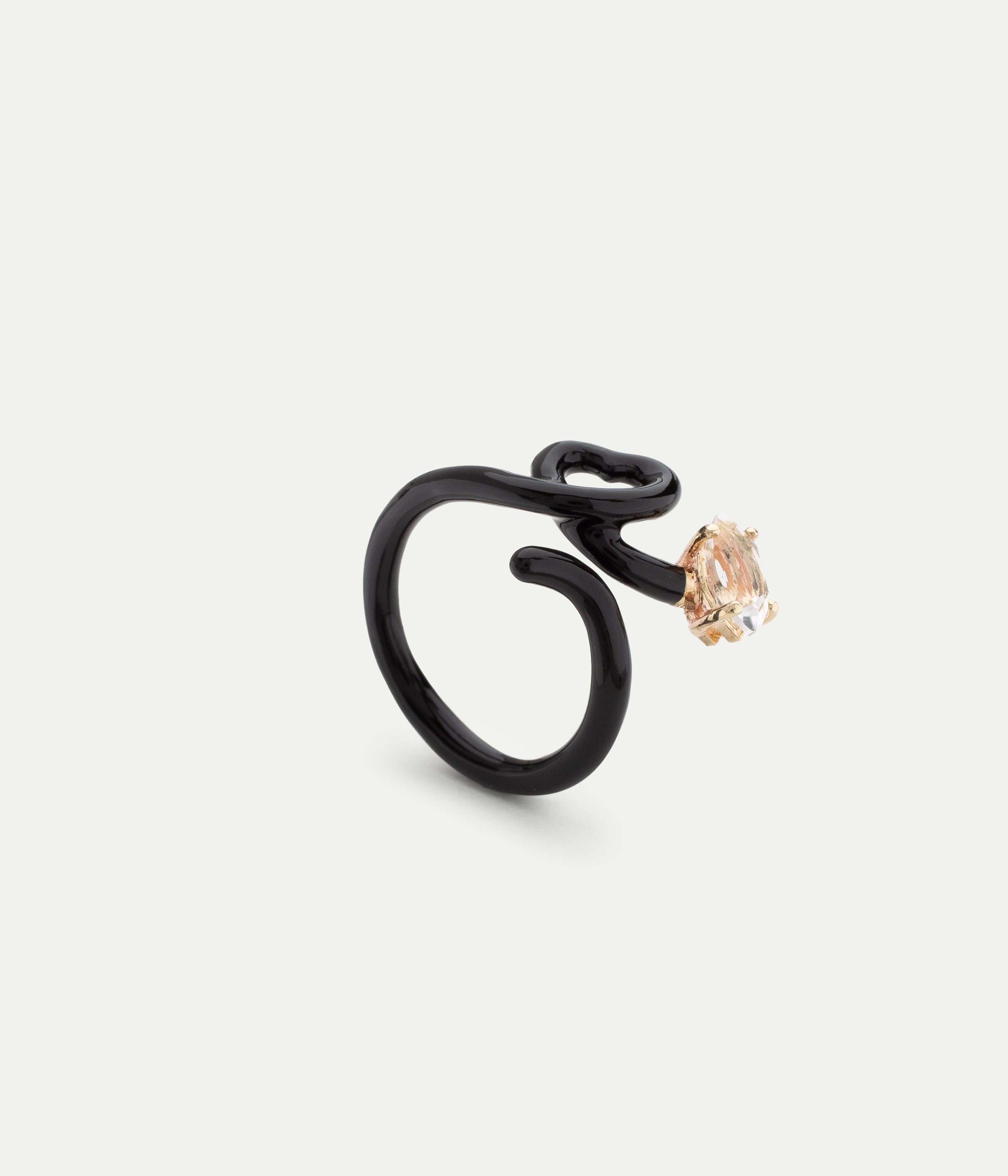 Bague Baby Vine Black Heart Cristal de Roche