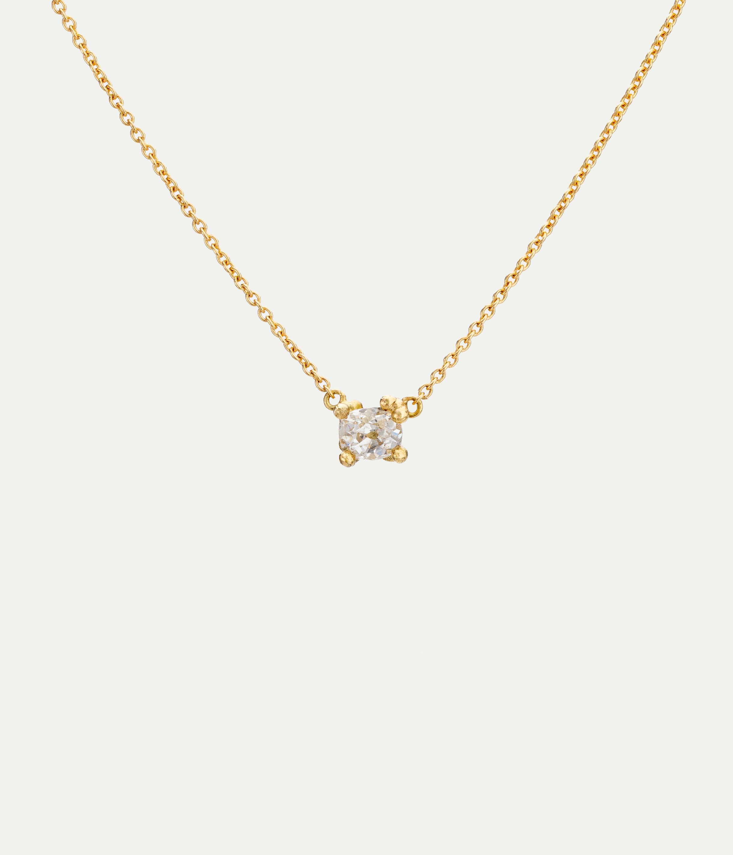 Collier Solitaire diamant vintage cut