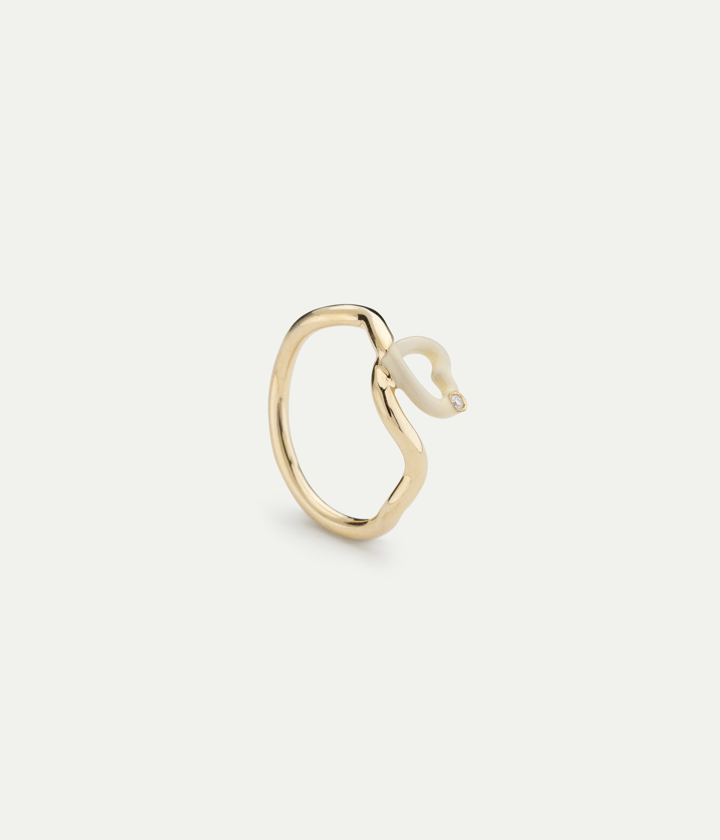 White Heart Diamond Ring