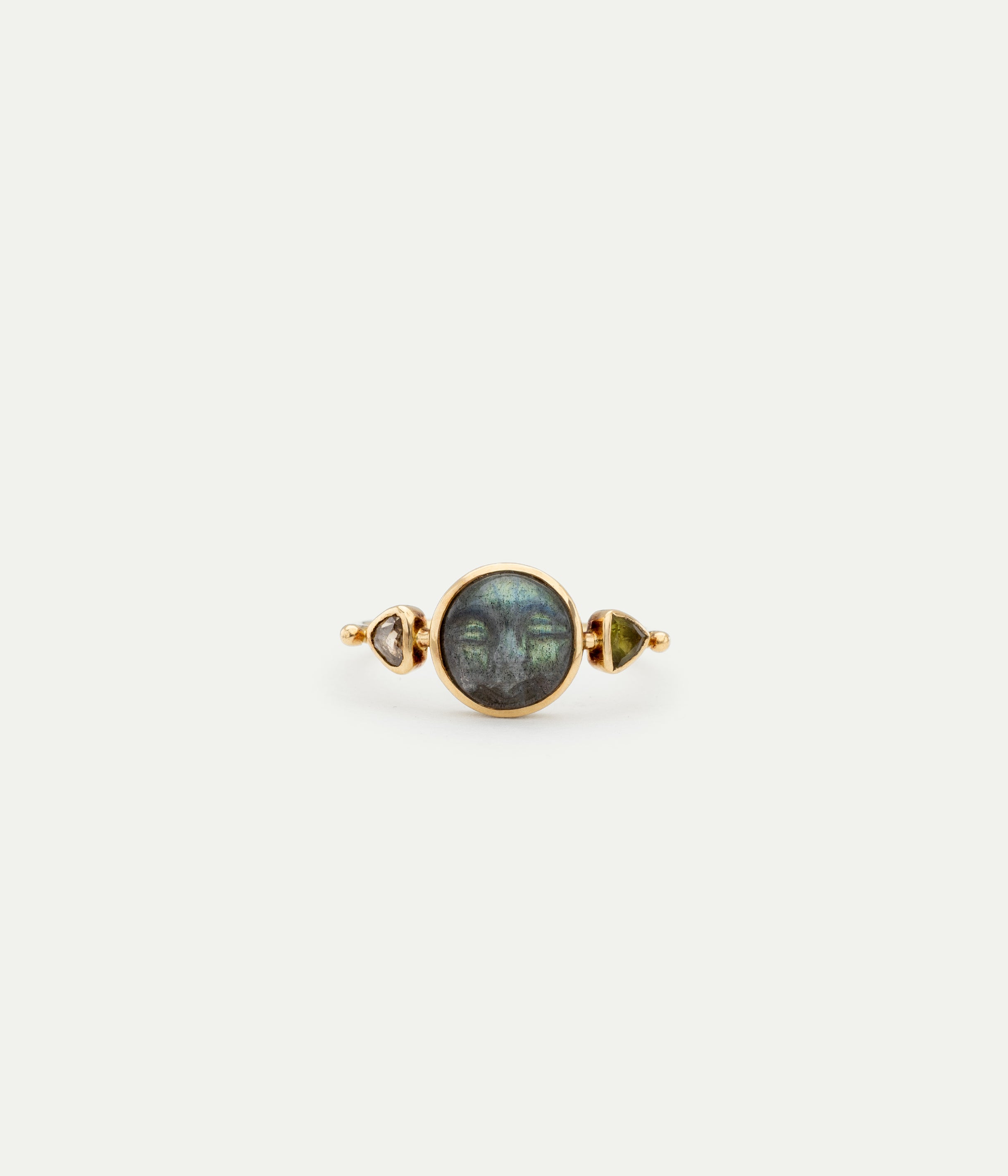 Bague Simple labradorite, tourmaline et diamant