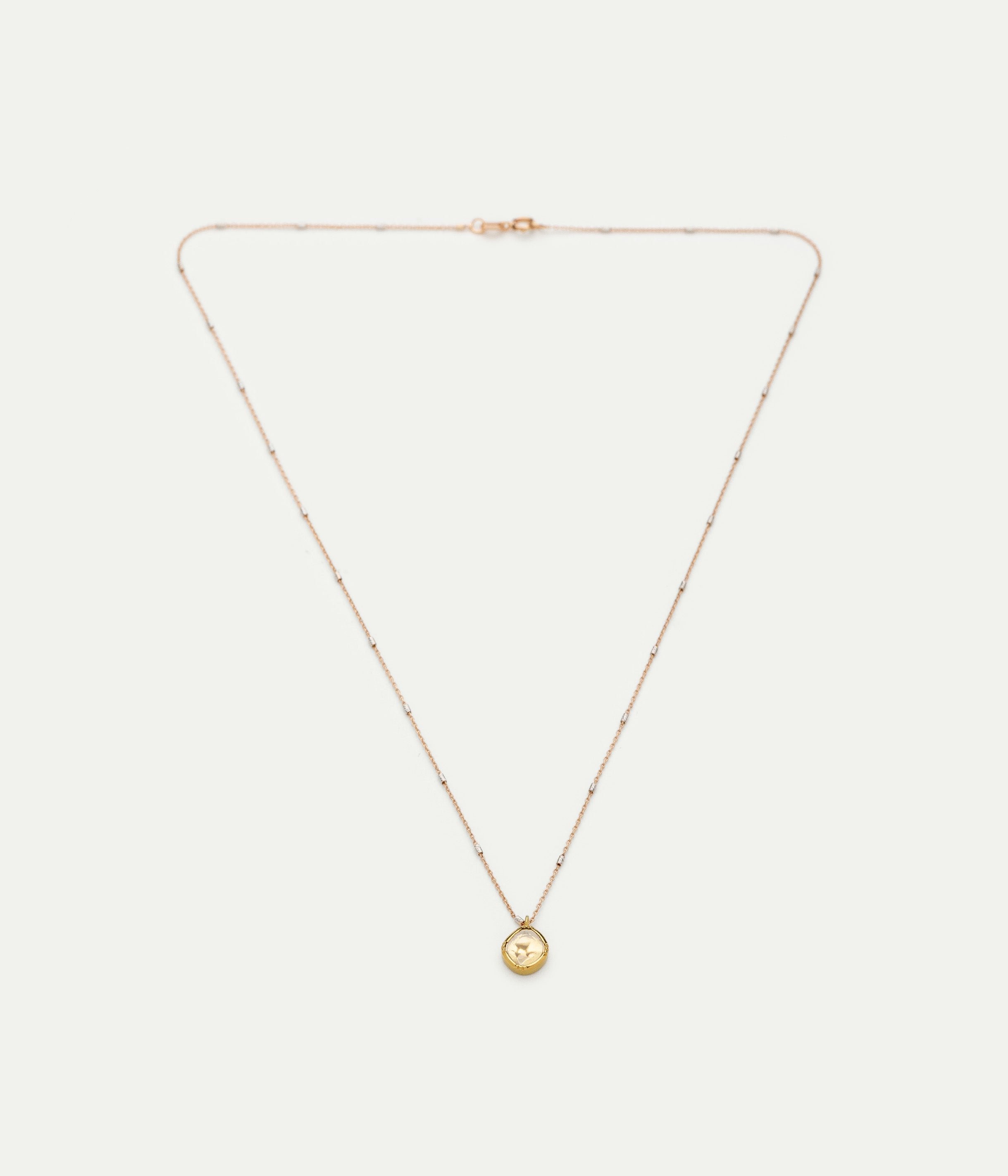 Collier Triangle Starlight or rose et diamant