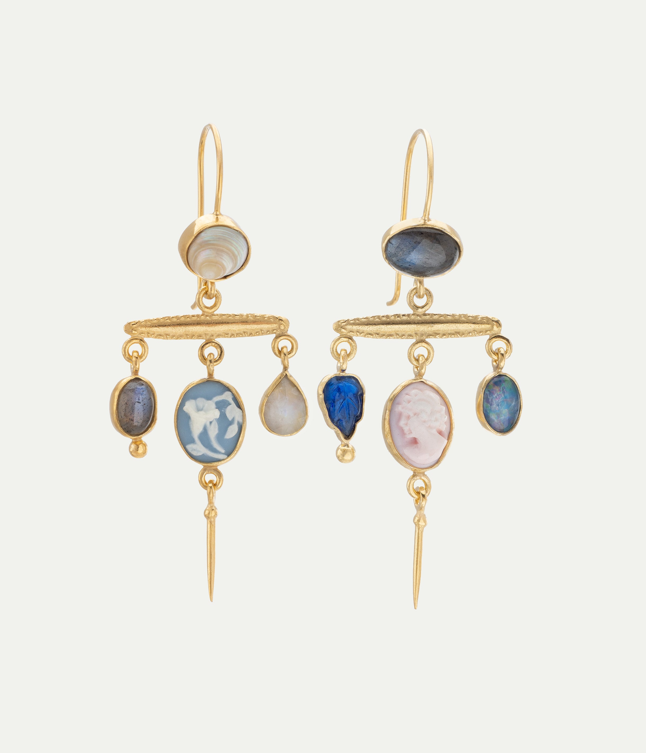 Boucles d'oreilles Victorian Pin labradorite