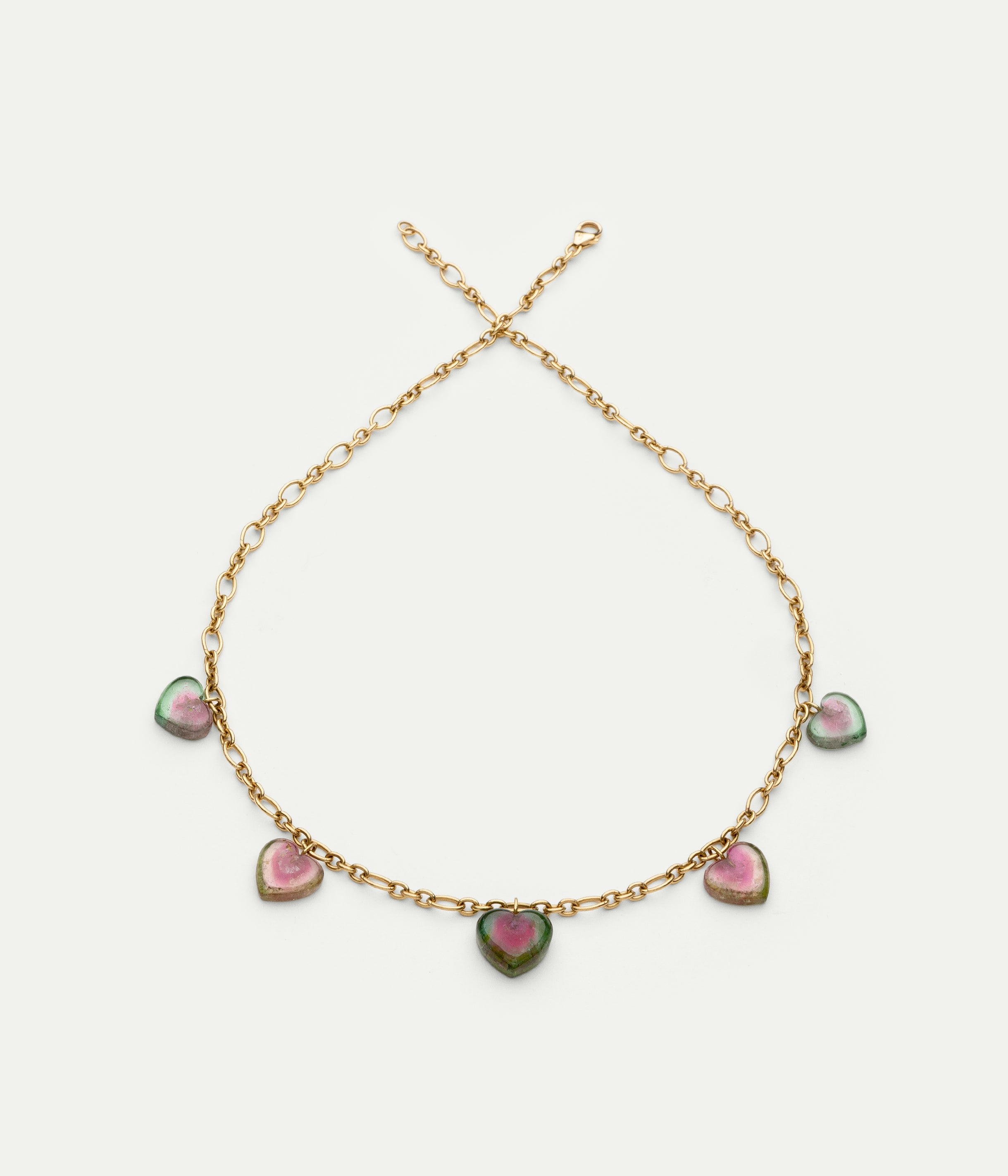 Heart watermelon tourmaline necklace