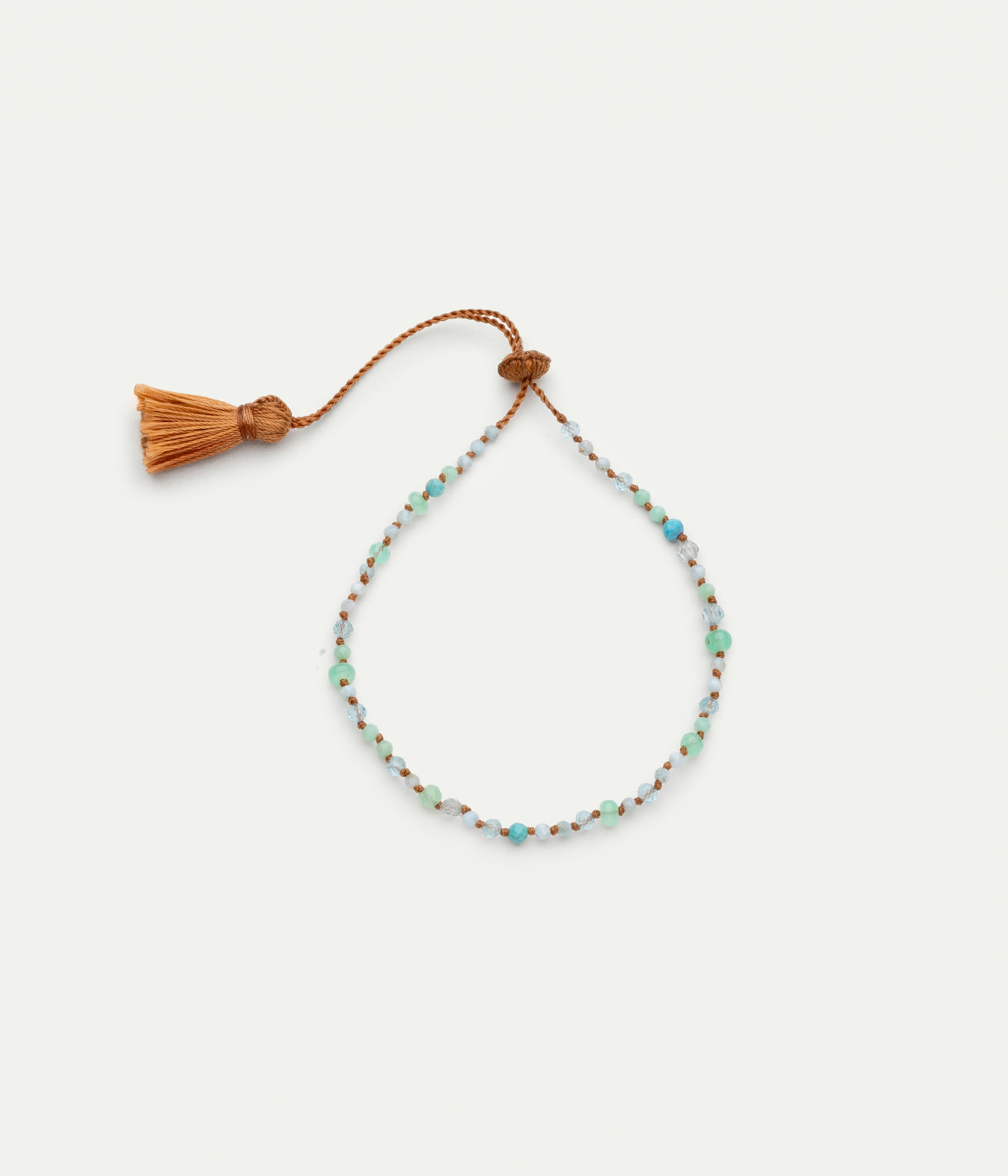 Bracelet Pompom amazonite, chrysoprase et zircon