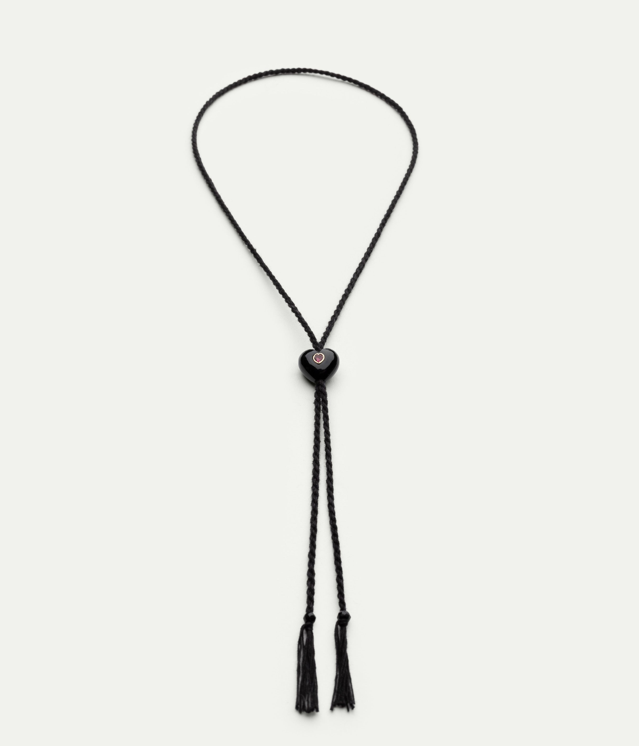 Collier Scarlett Cœur Noir onyx et tourmaline