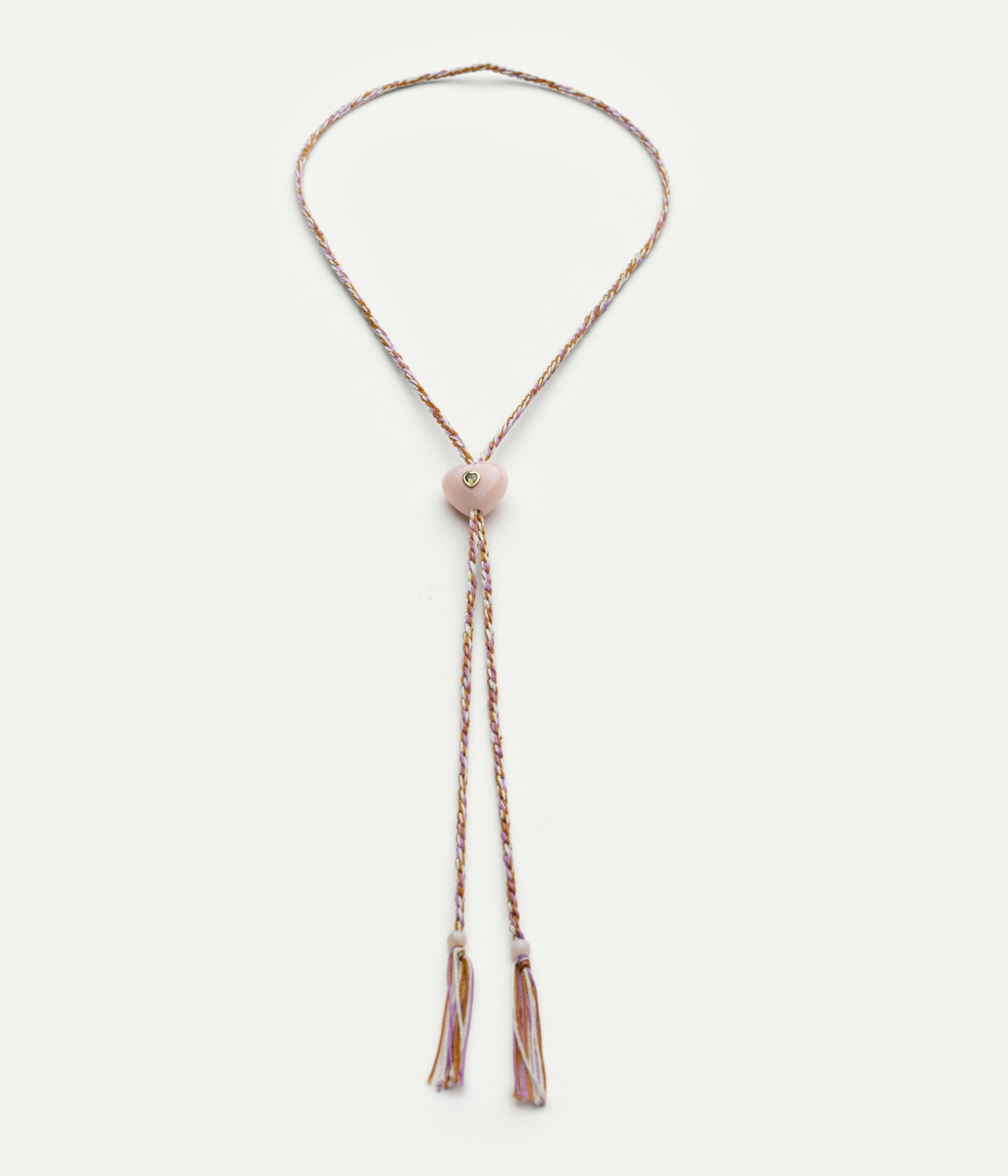 Collier Scarlett Cœur Lila opale et péridot