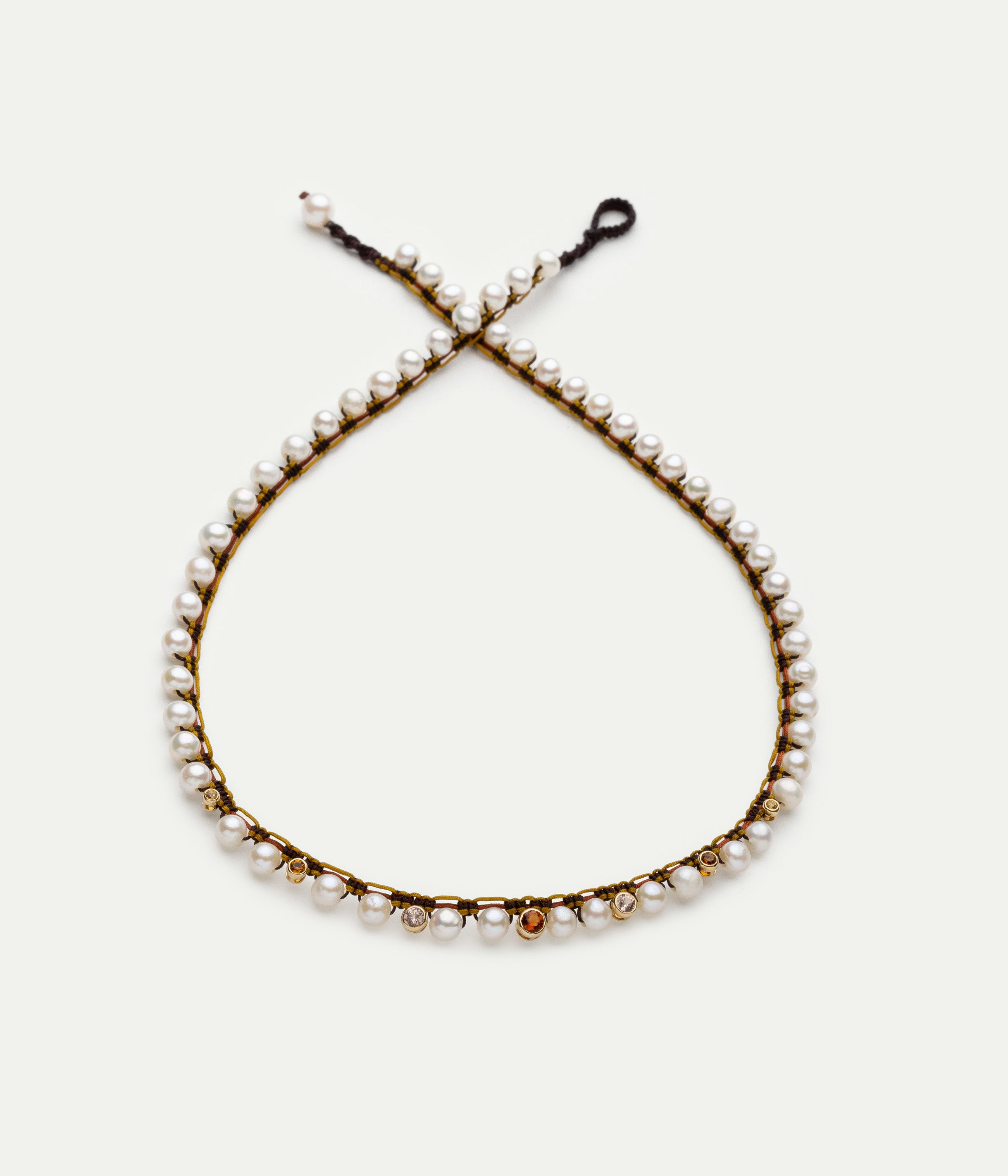 Collier Maya n°4 perles, grenat et citrine