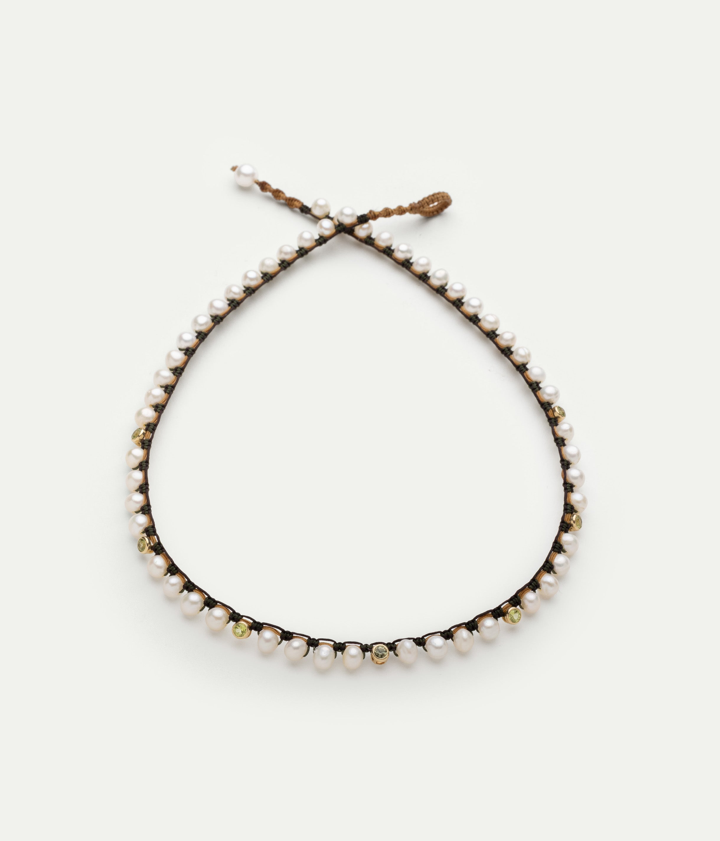 Collier Maya n°9 perles et tourmaline verte