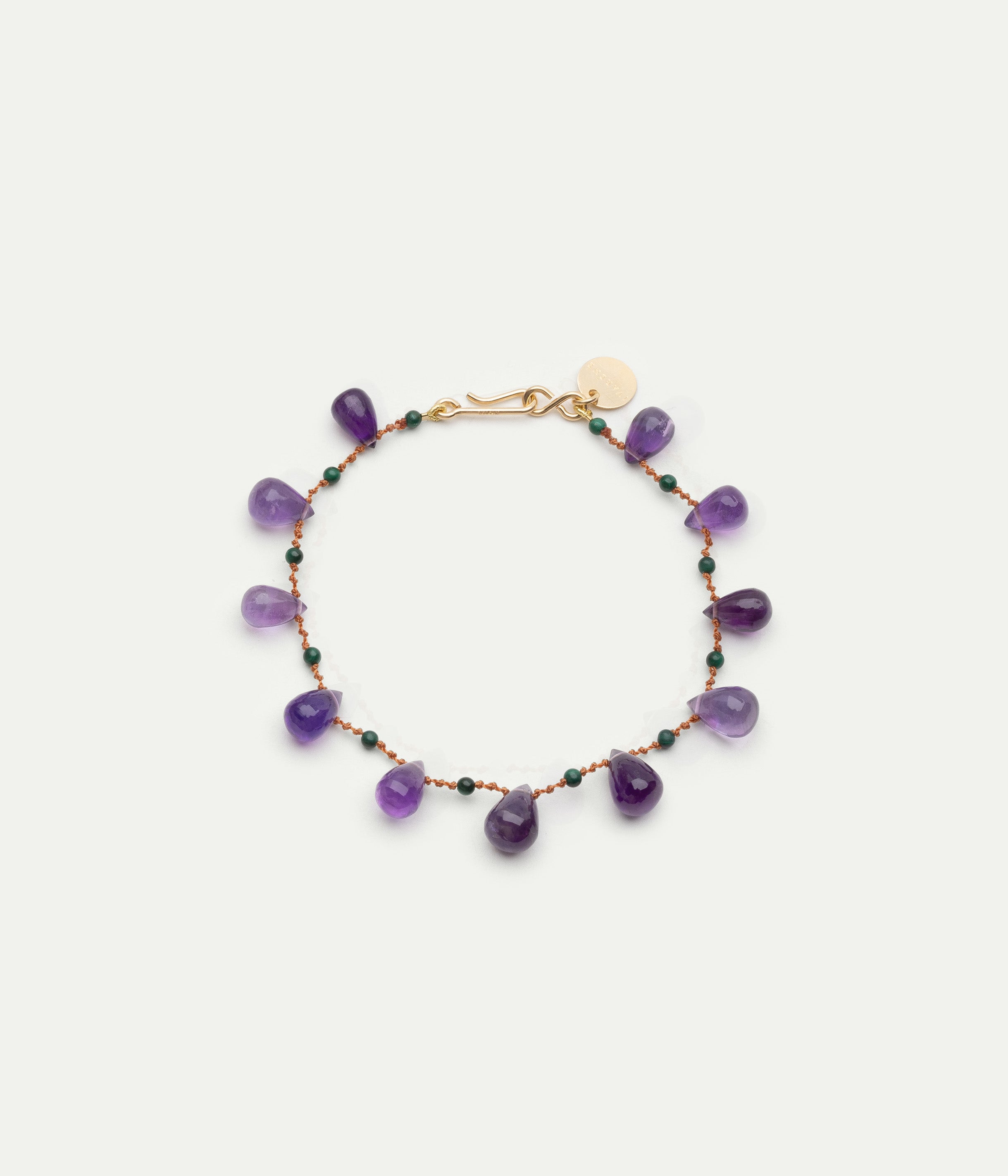 Bracelet Youngtown drops and beads améthyste et malachite