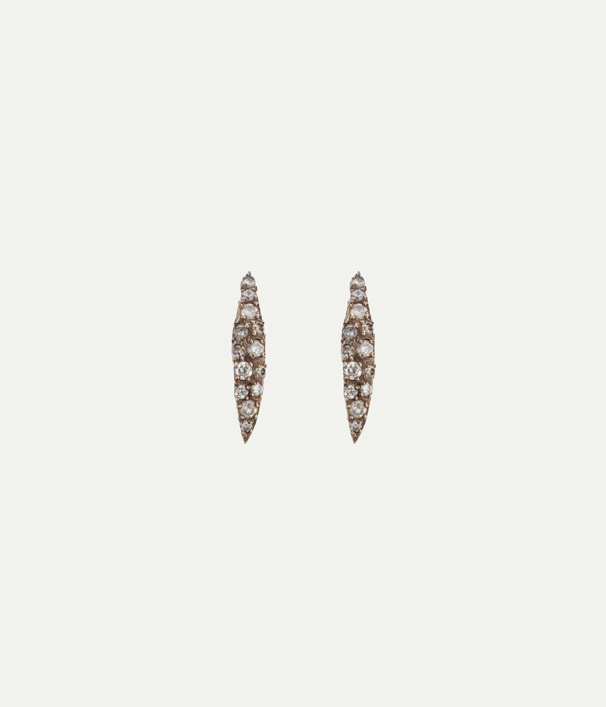 Boucles d'oreilles Small Wheat or gris et diamants