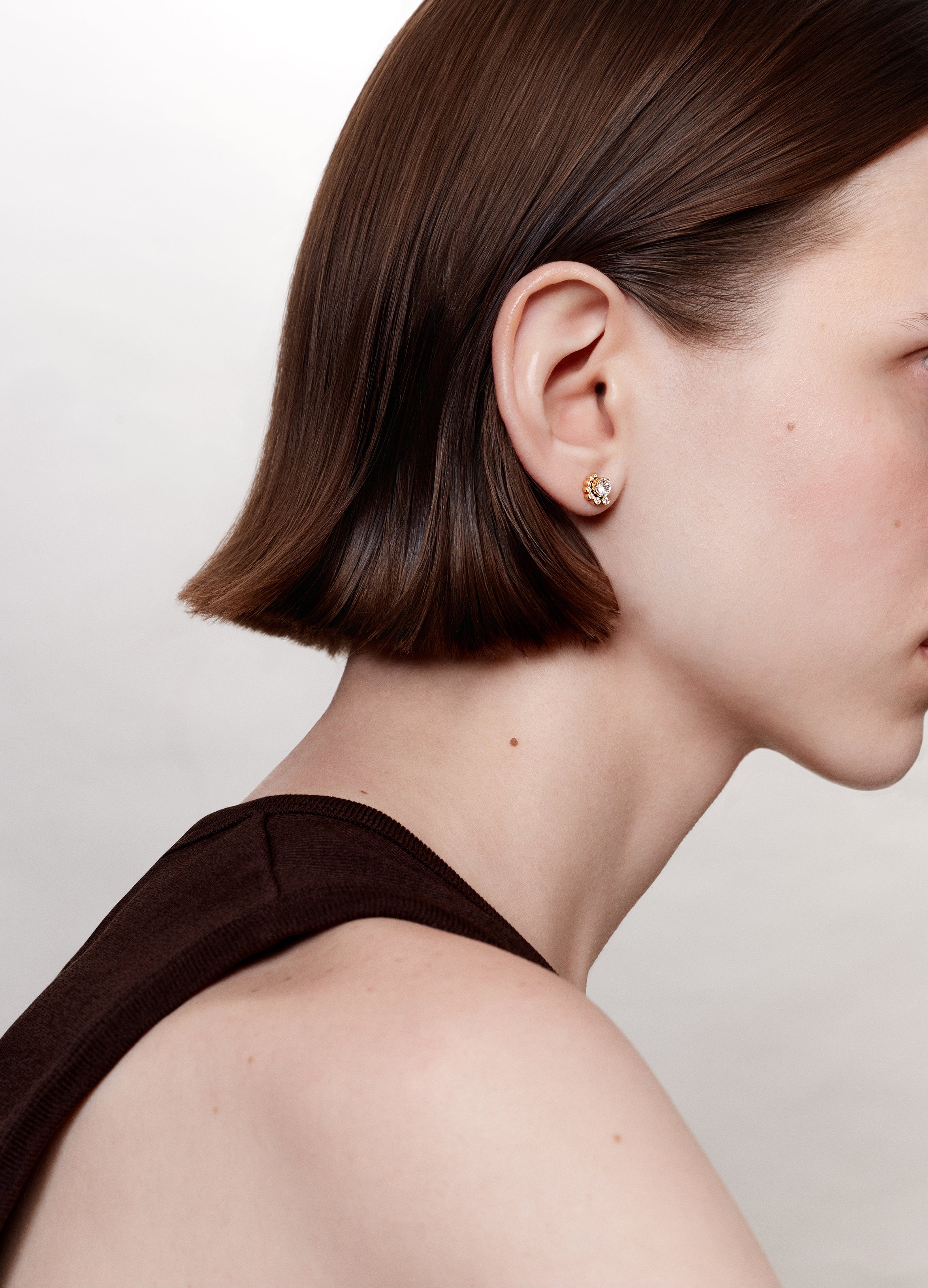 Petit Rêve Escargot yellow gold and diamonds single right earring