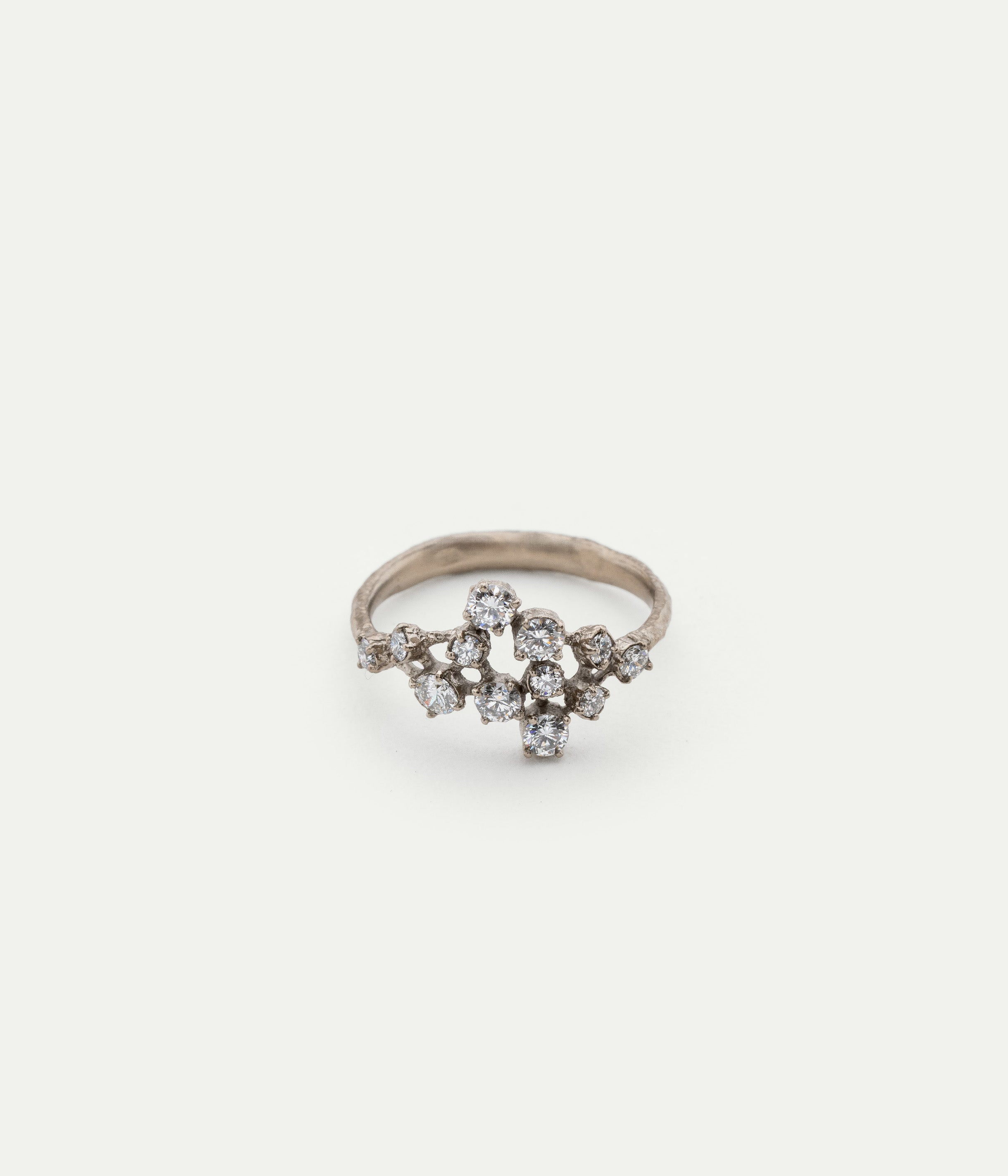 Bague douze diamants XL or gris