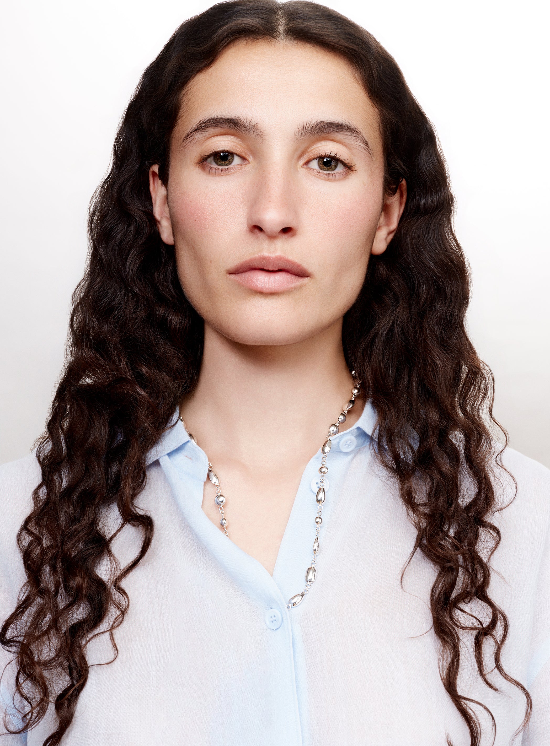 Kushan Farhat long silver necklace