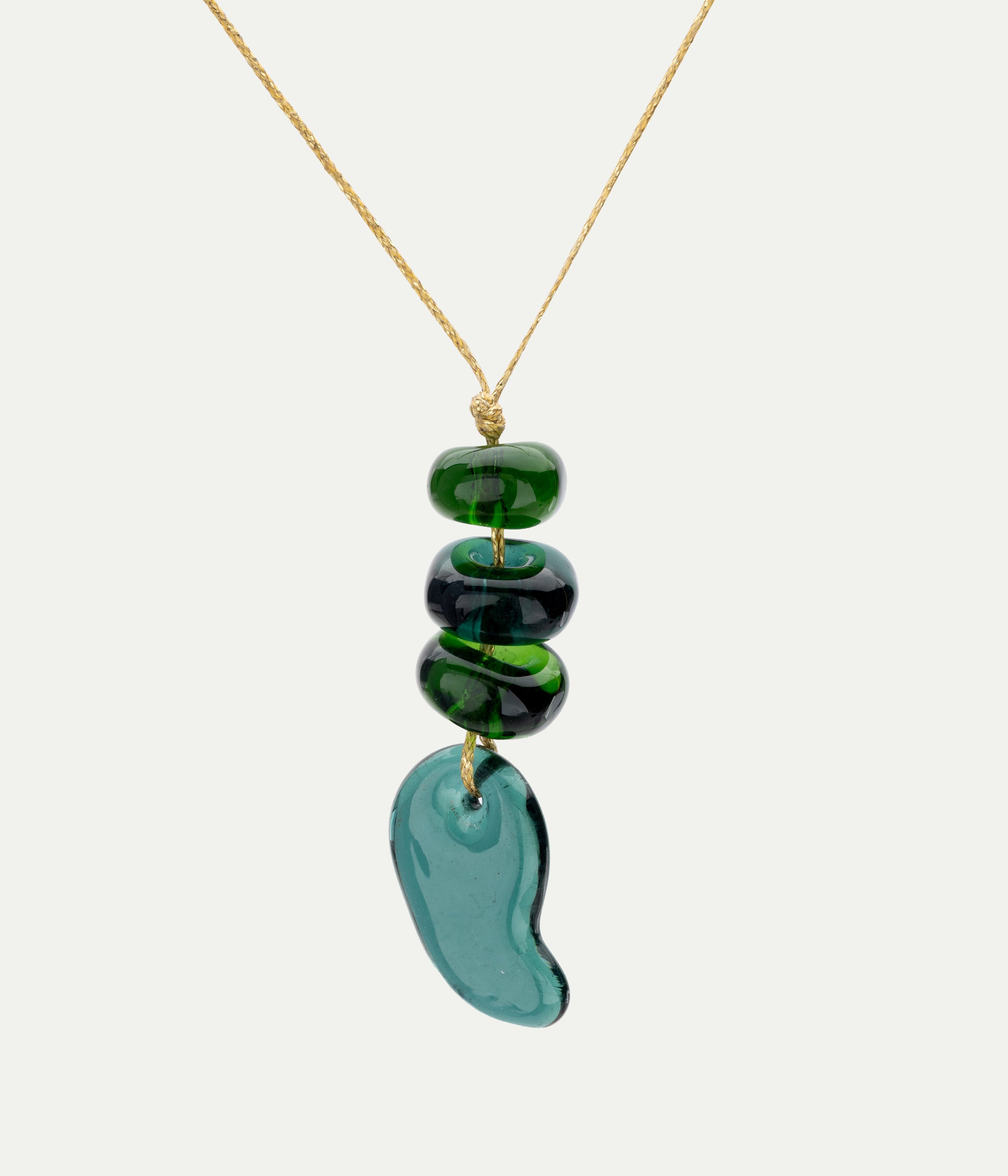Azaz teal glass necklace