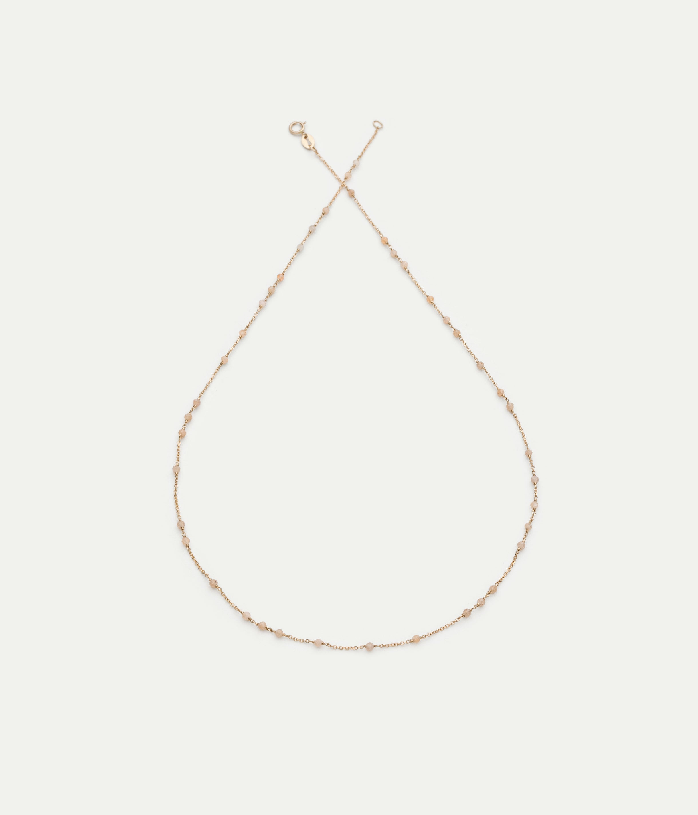 Glitter white gold and moonstone necklace