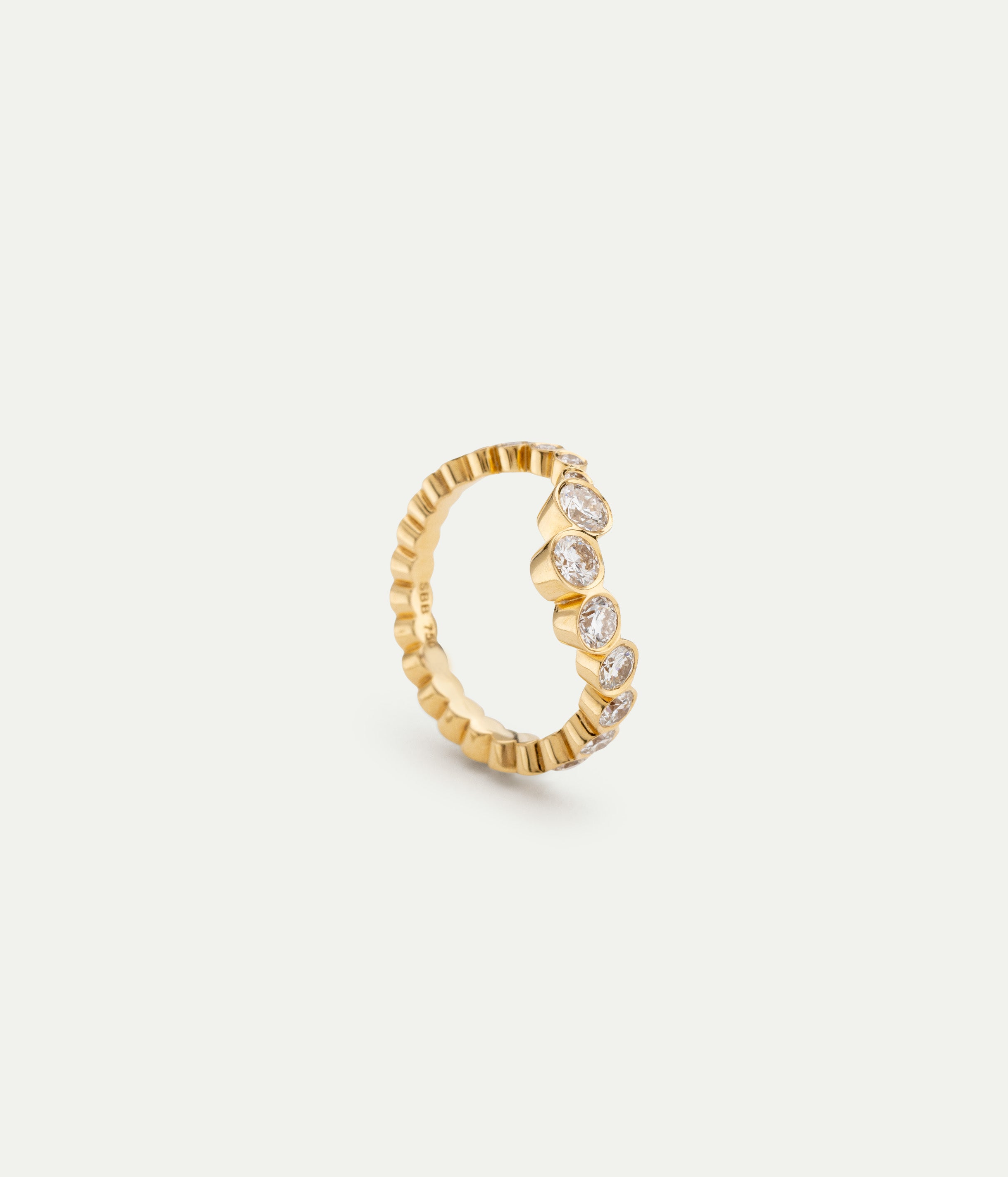Ensemble Ocean yellow gold and diamonds ring - Second hand