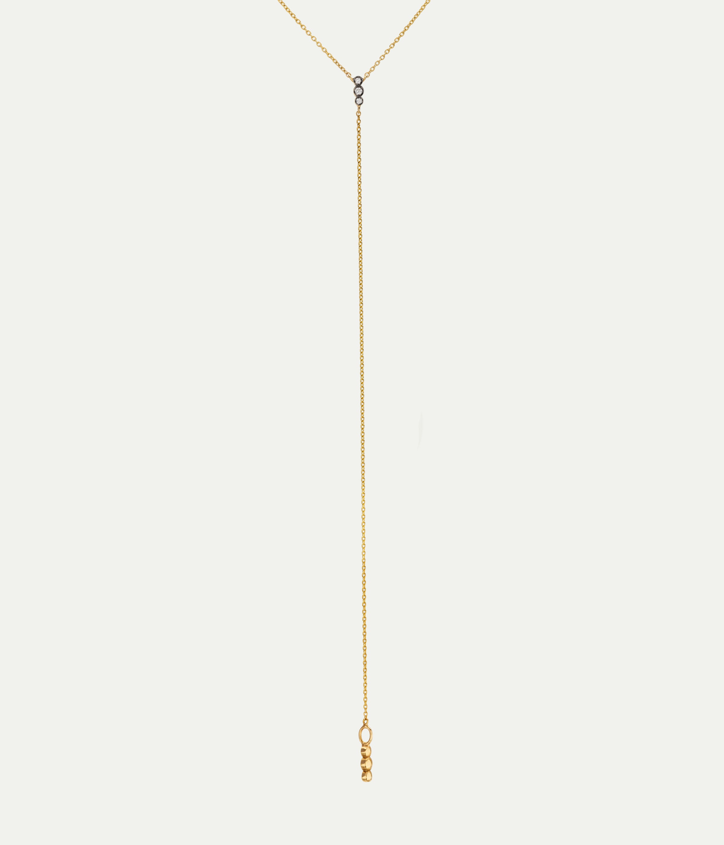 Cravate yellow gold and diamond necklace