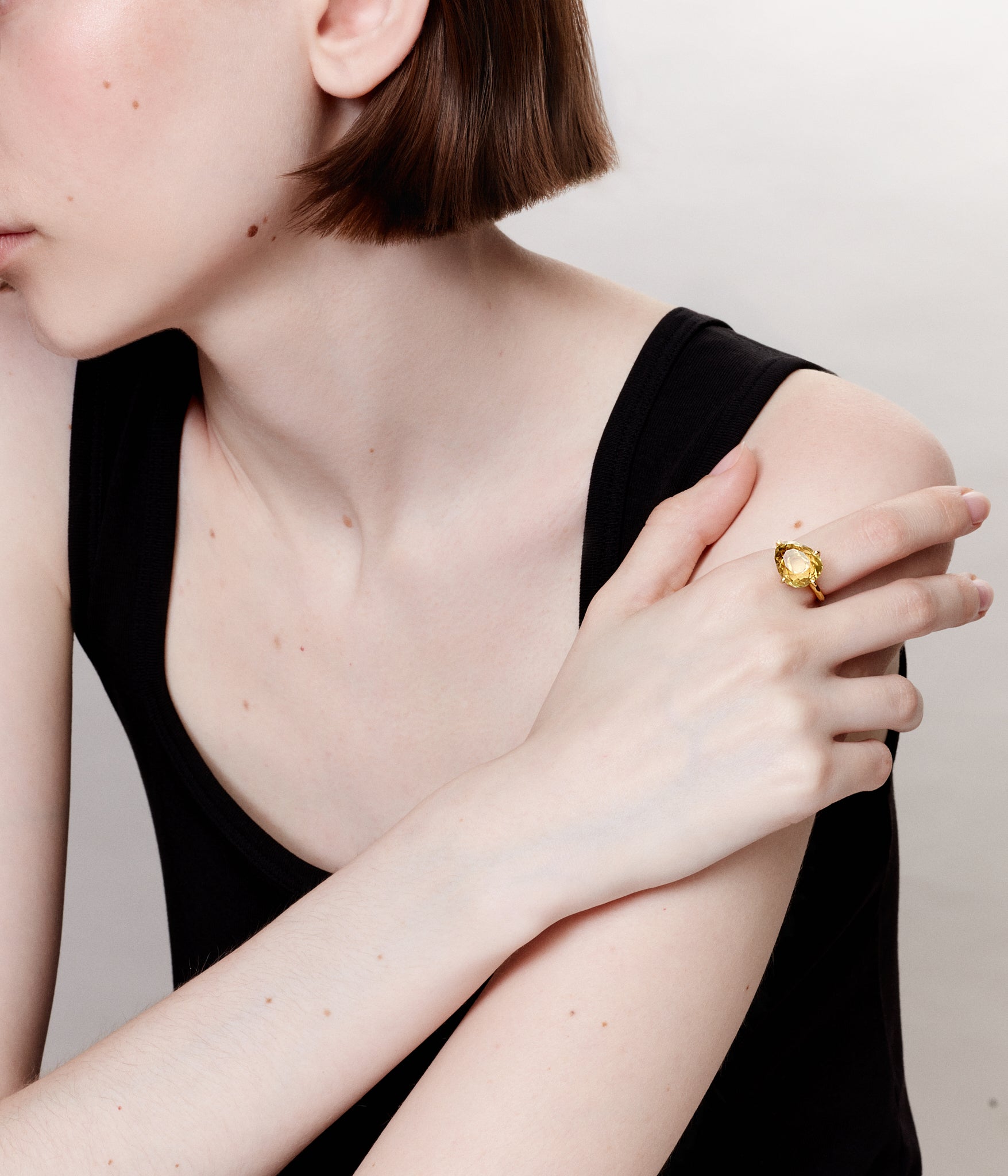 Carnival Claw Set lemon quartz ring