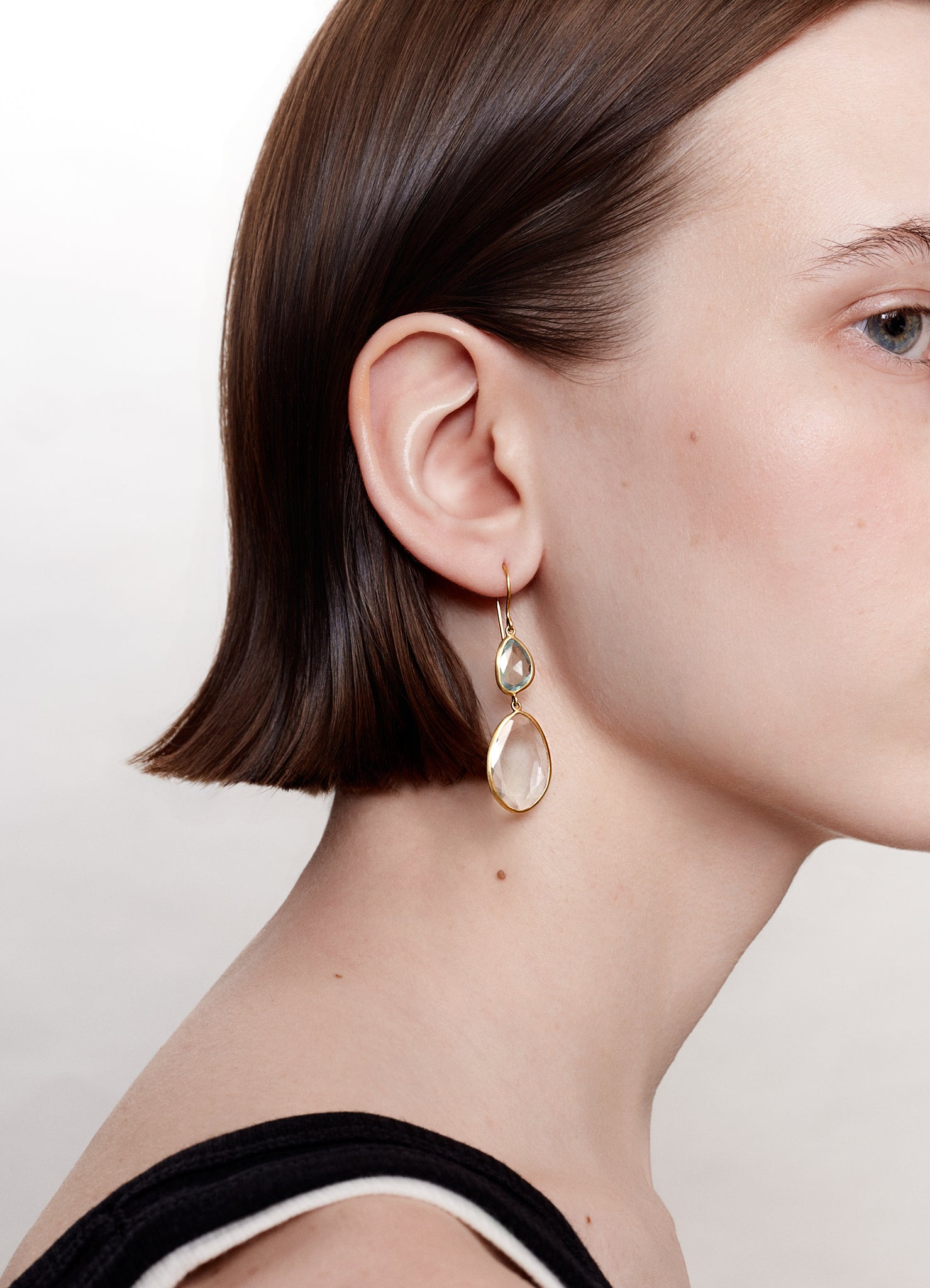 Boucles d'oreilles Signature Double Drop aigue-marine