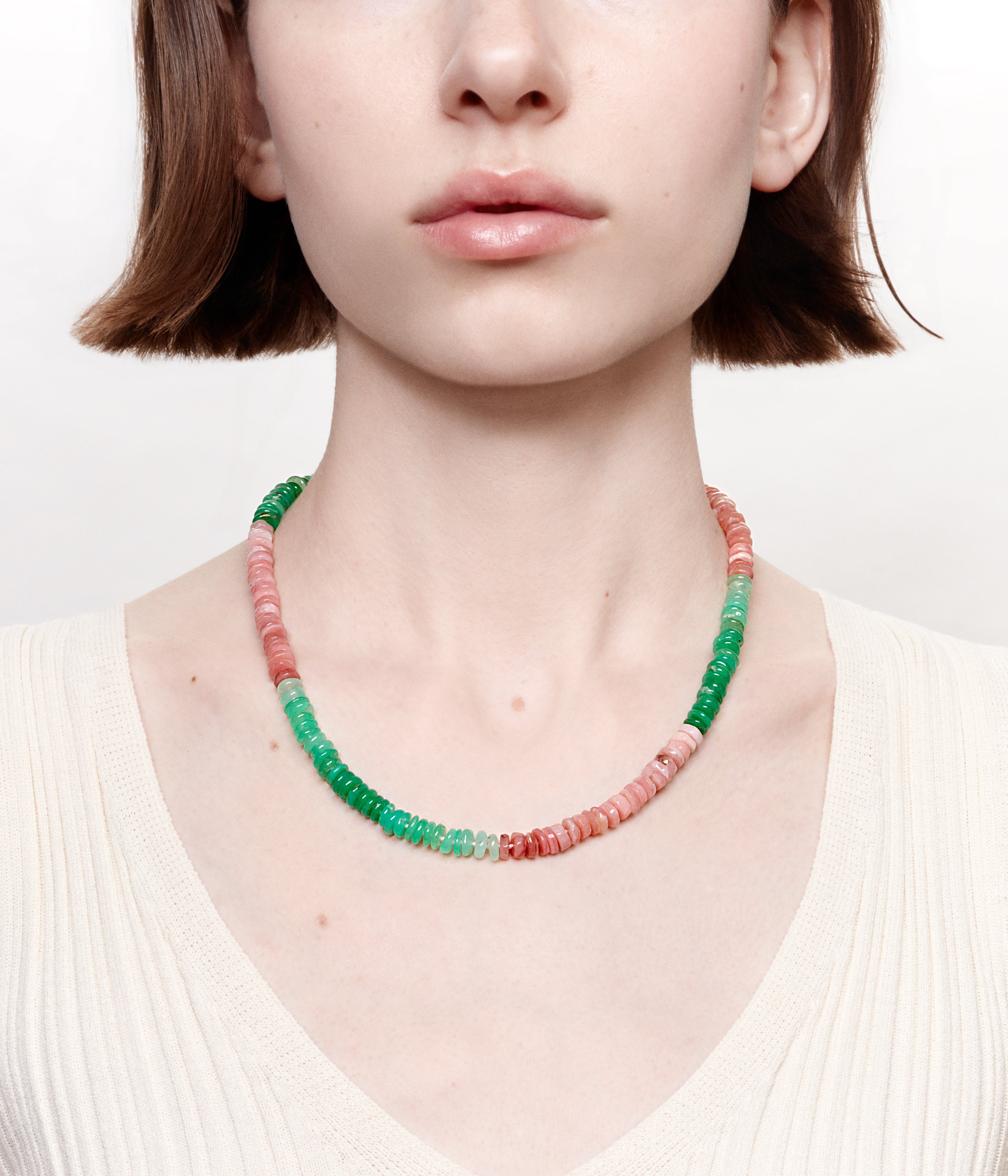 Opal and chrysoprase necklace
