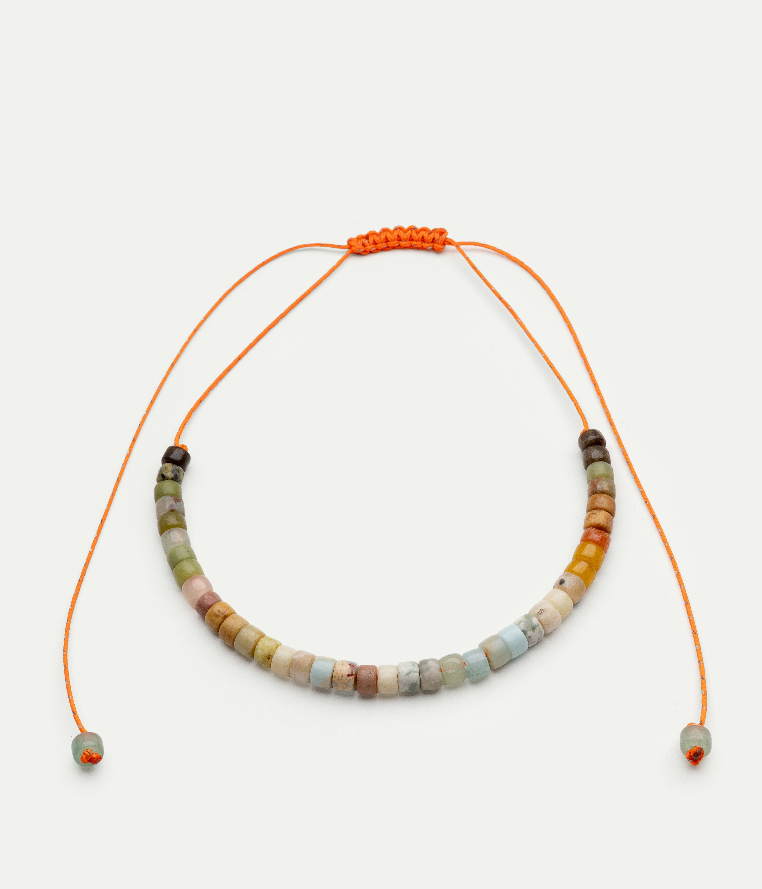 Collier Orange Paracord Multi Pierres