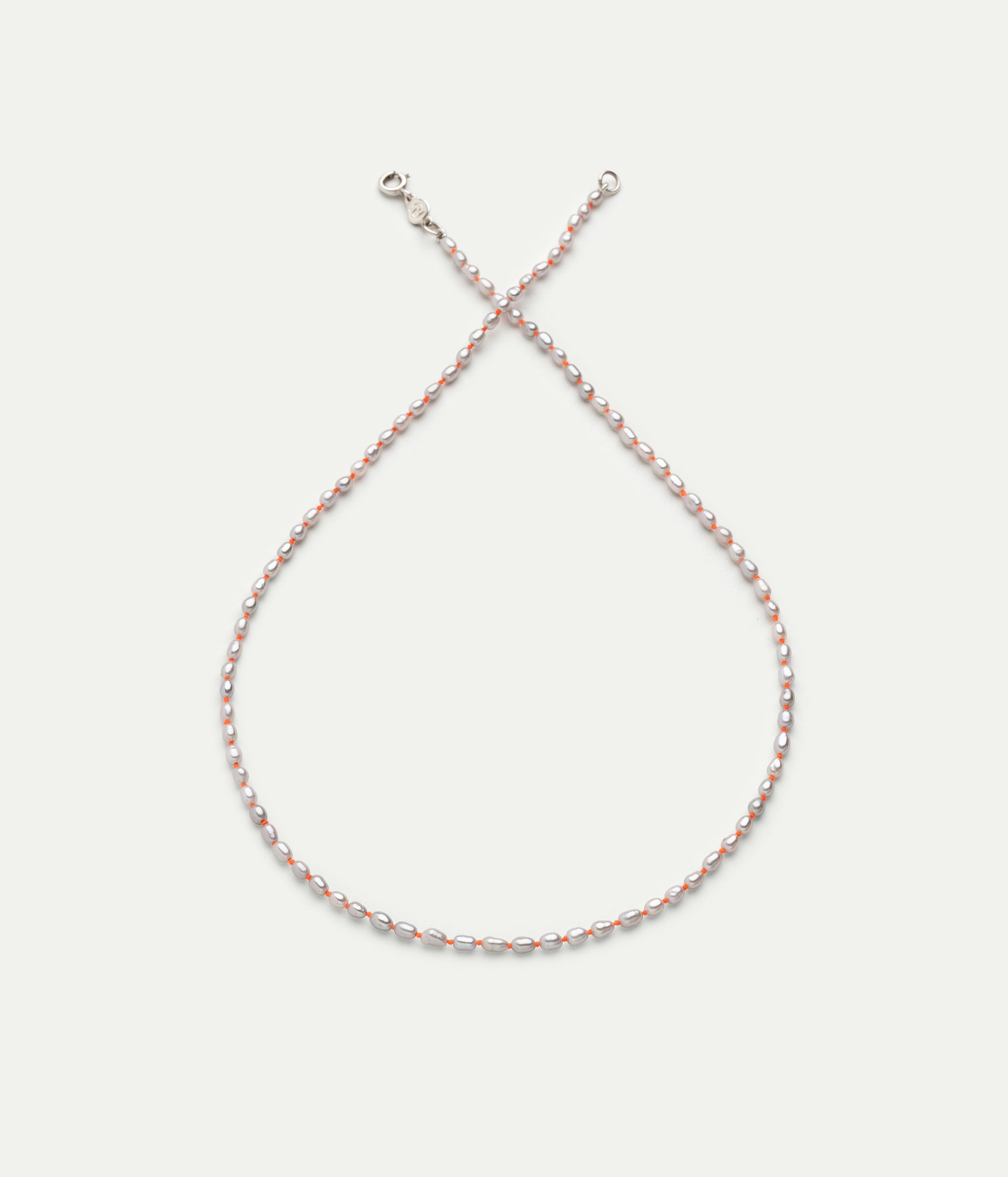 Mini Soga grey and coral necklace