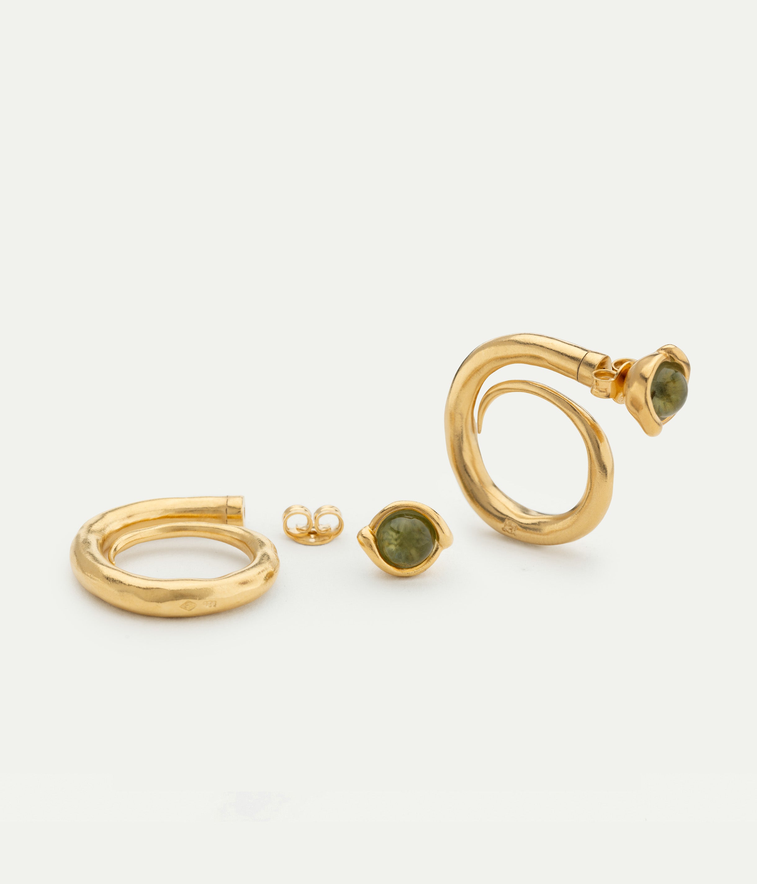 Boucles d'oreilles vermeil Courbes Eclipse Aqua