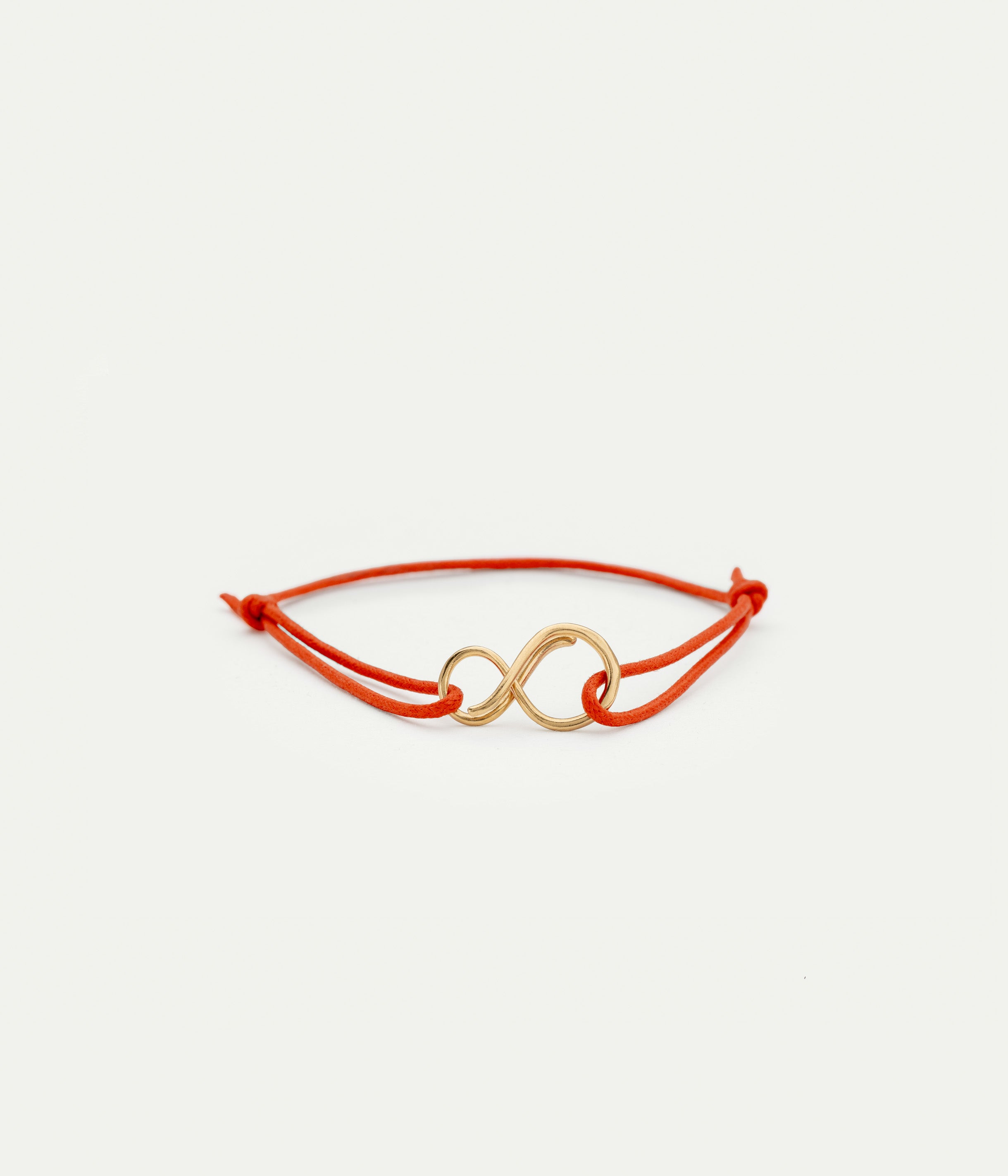 Bracelet Mini Infini Vermeil Cordon Orange sangine