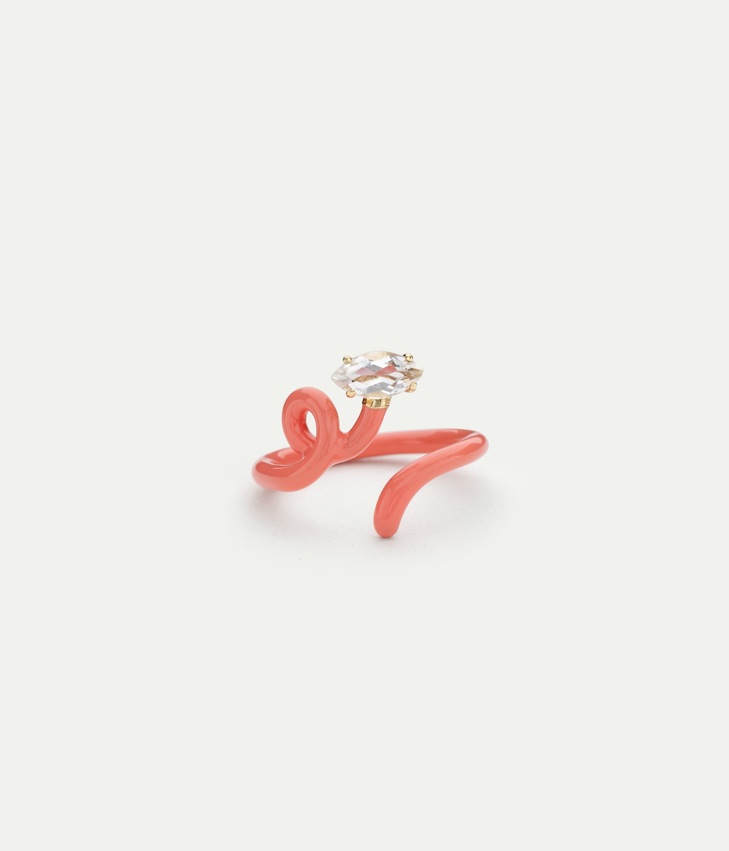 Baby Vine Light Pink rock crystal ring