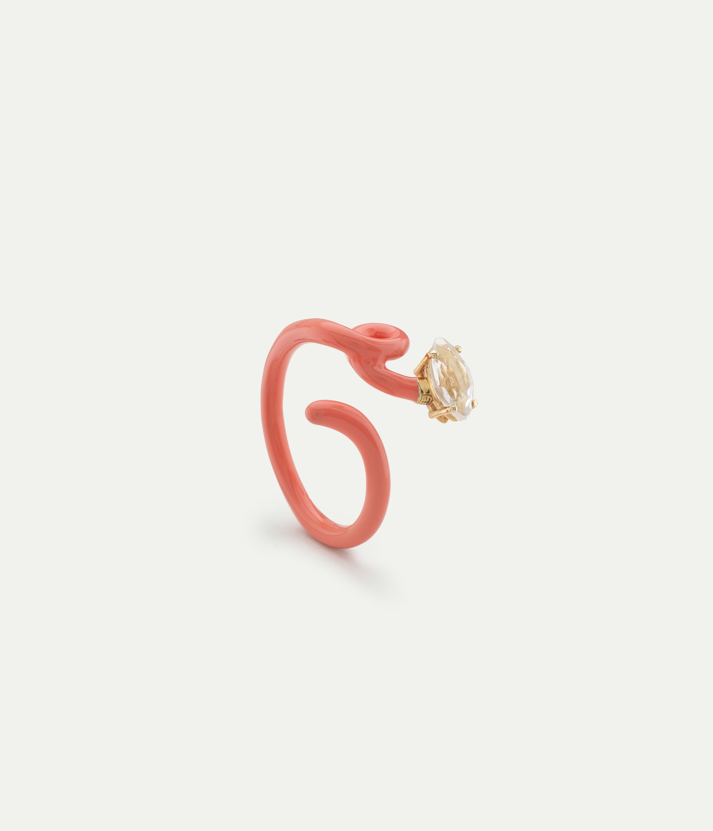 Baby Vine Light Pink rock crystal ring