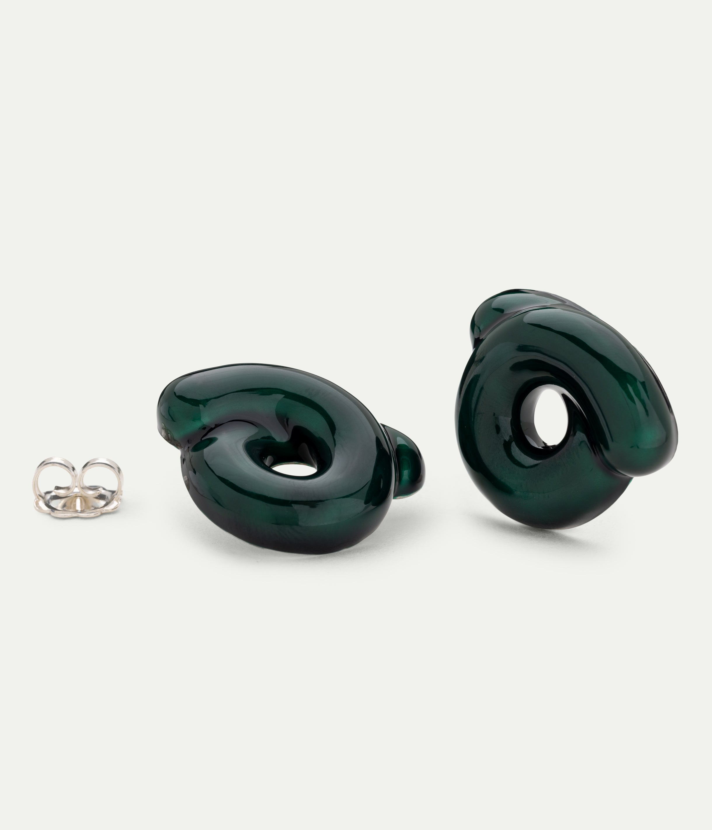 Tarallo Glossy emerald green earrings