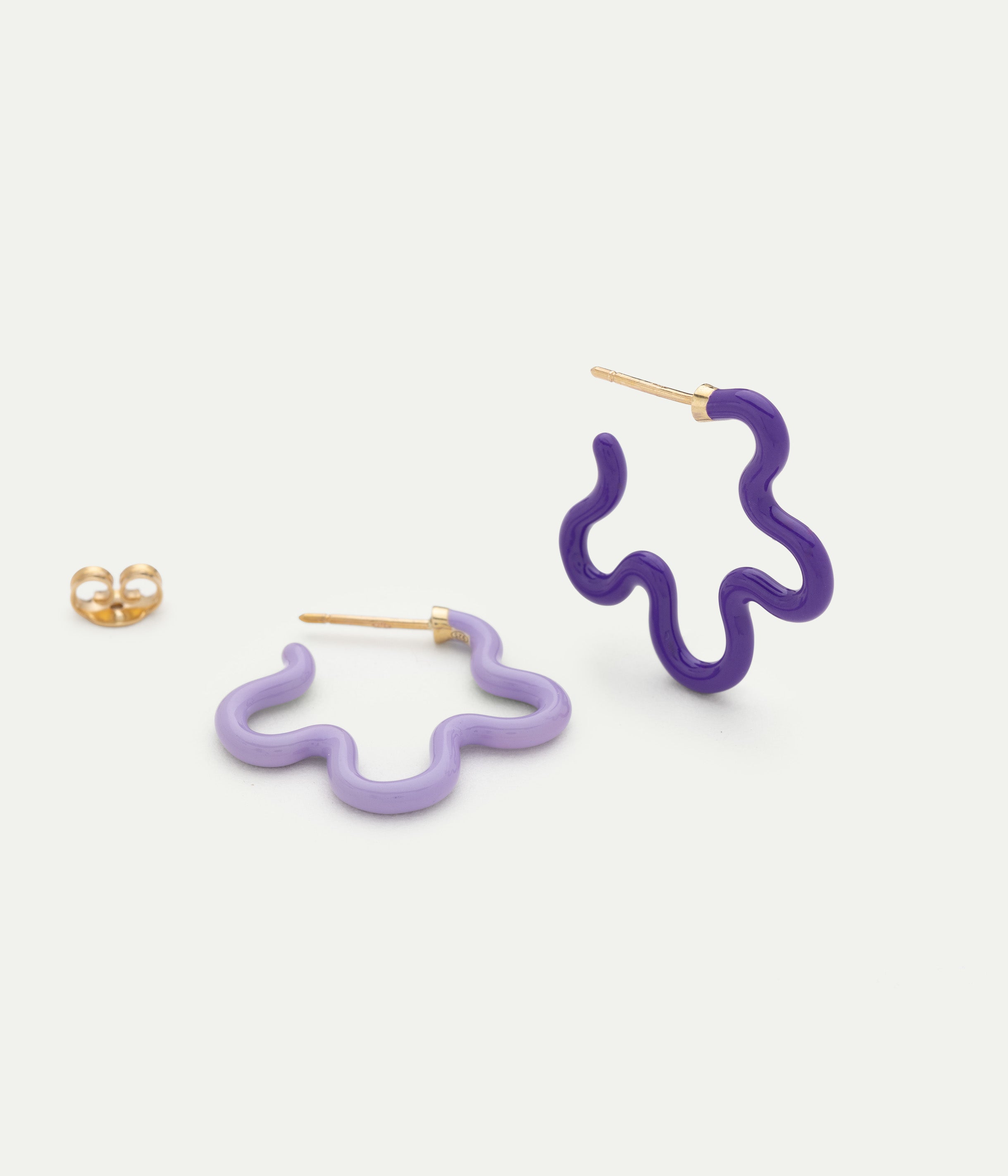 Two Tone Flower Purple Earrings