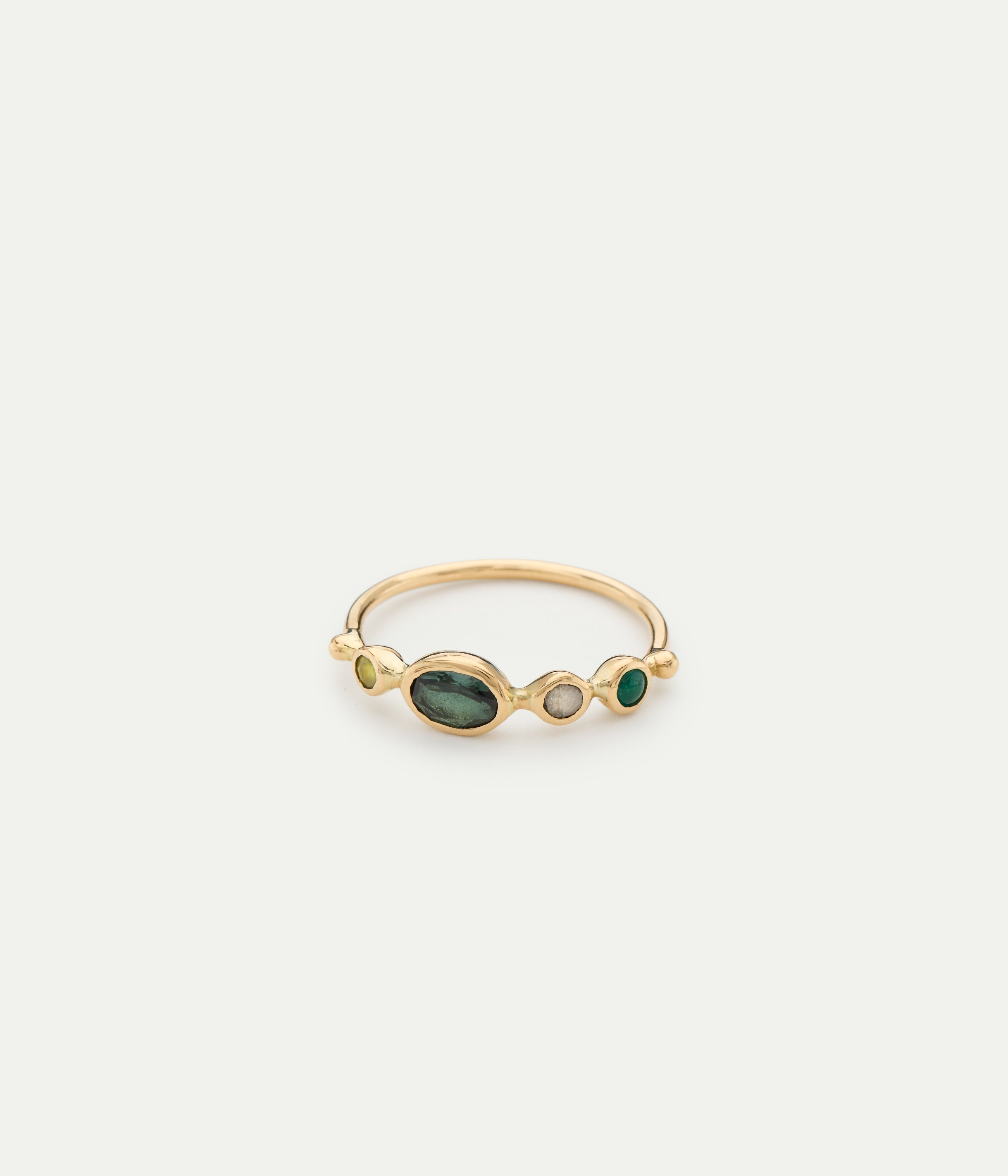 Bague Simple Tourmaline, émeraude et chrysoberyl