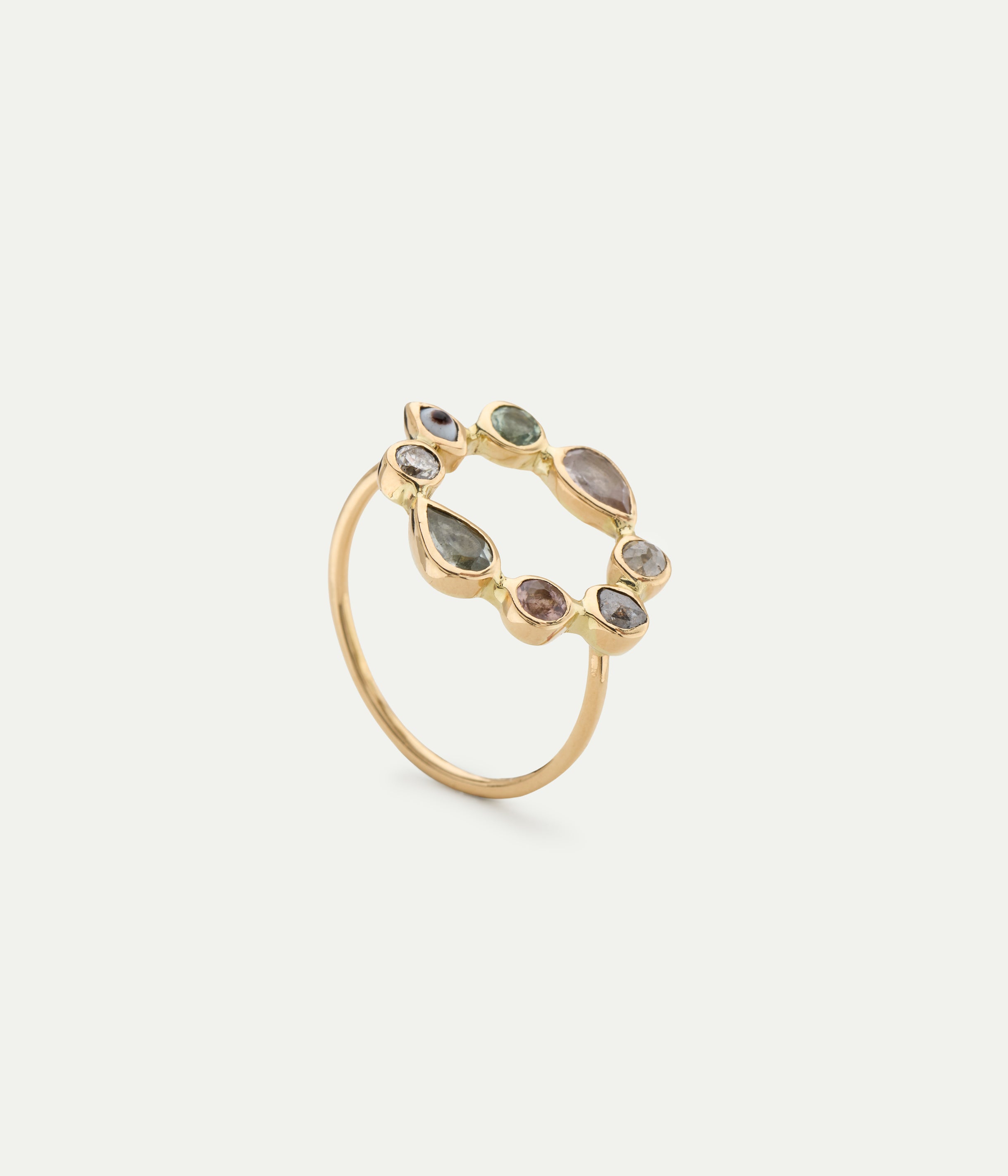 Bague Couronnée Tourmaline et diamant