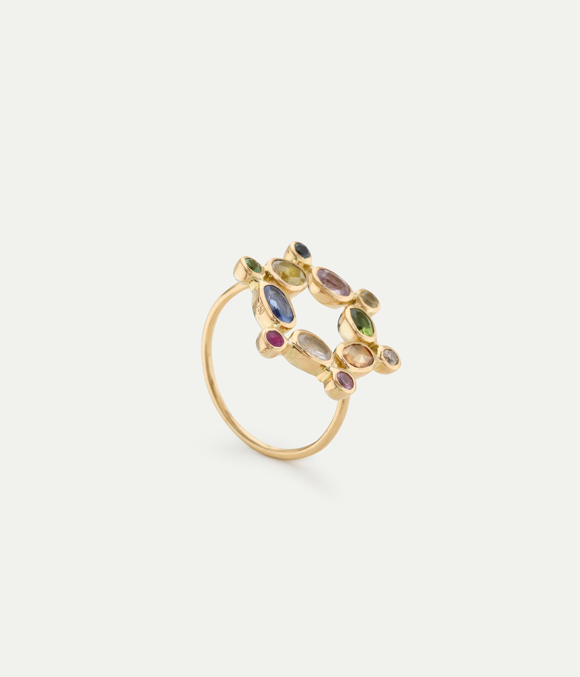 Couronnée sapphire, tasvorite and diamond ring