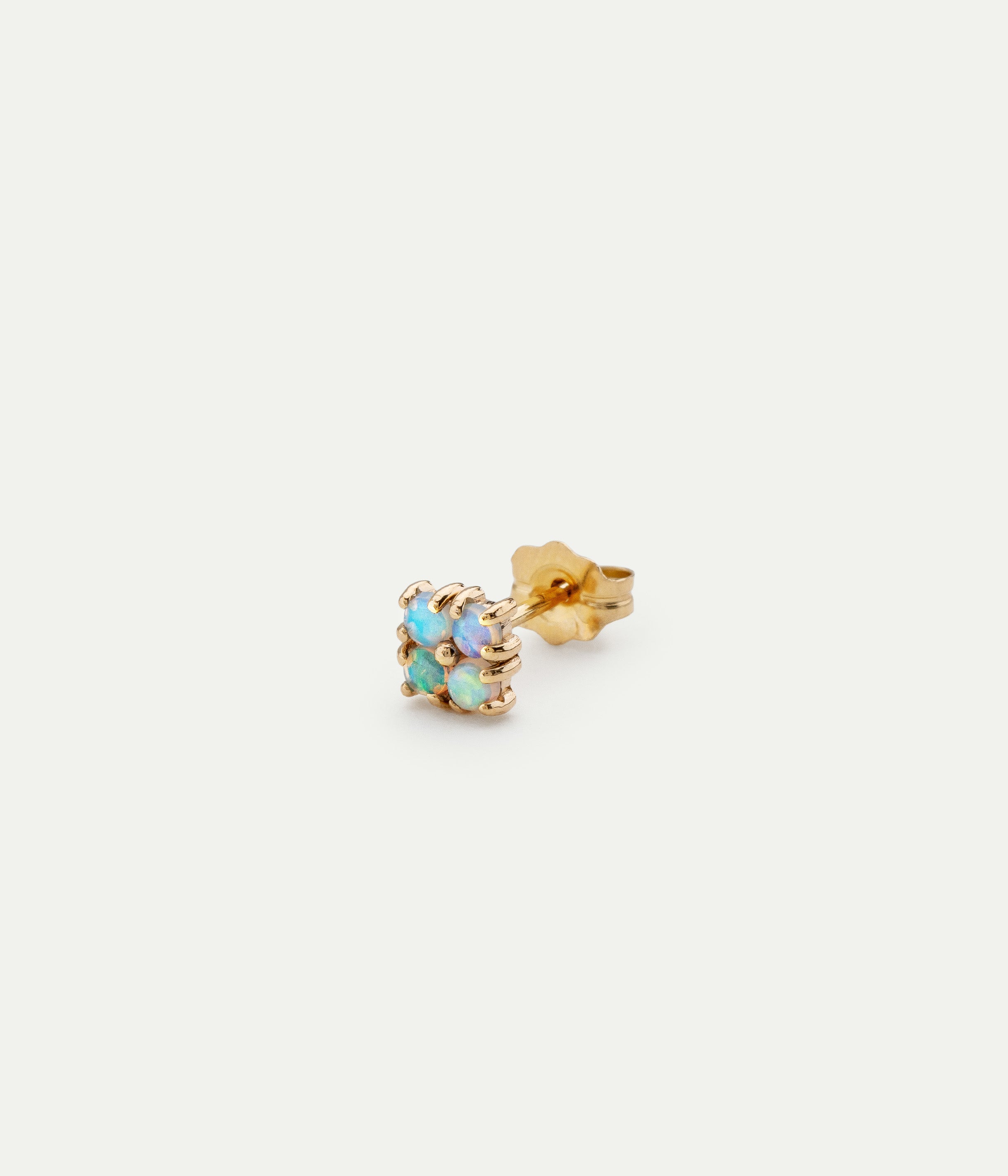 Stud single Small Lattice opale
