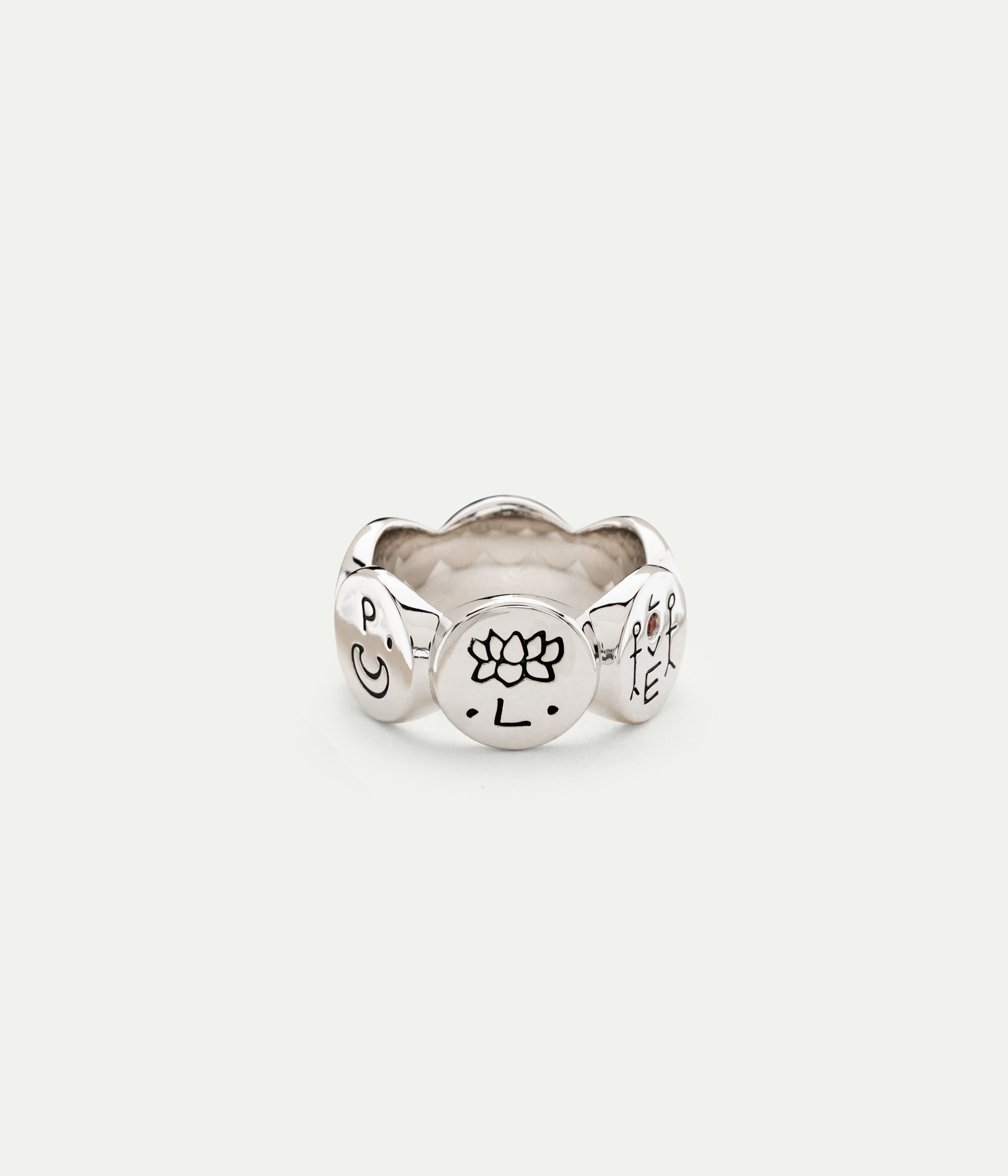 Bague Simple Love argent, diamant et grenat